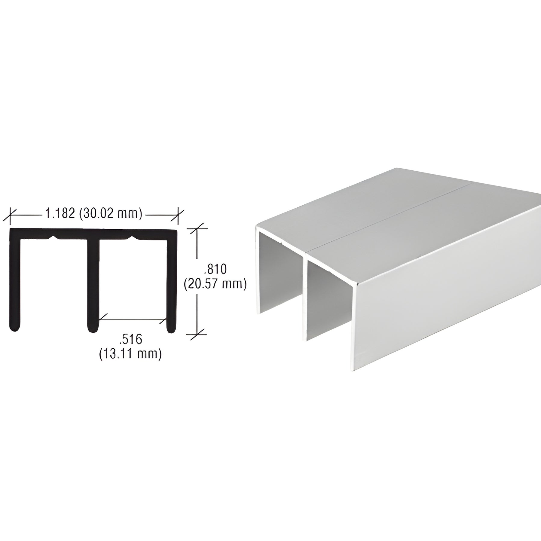 CRL Satin Anodized Extra Depth Aluminum Upper Channel