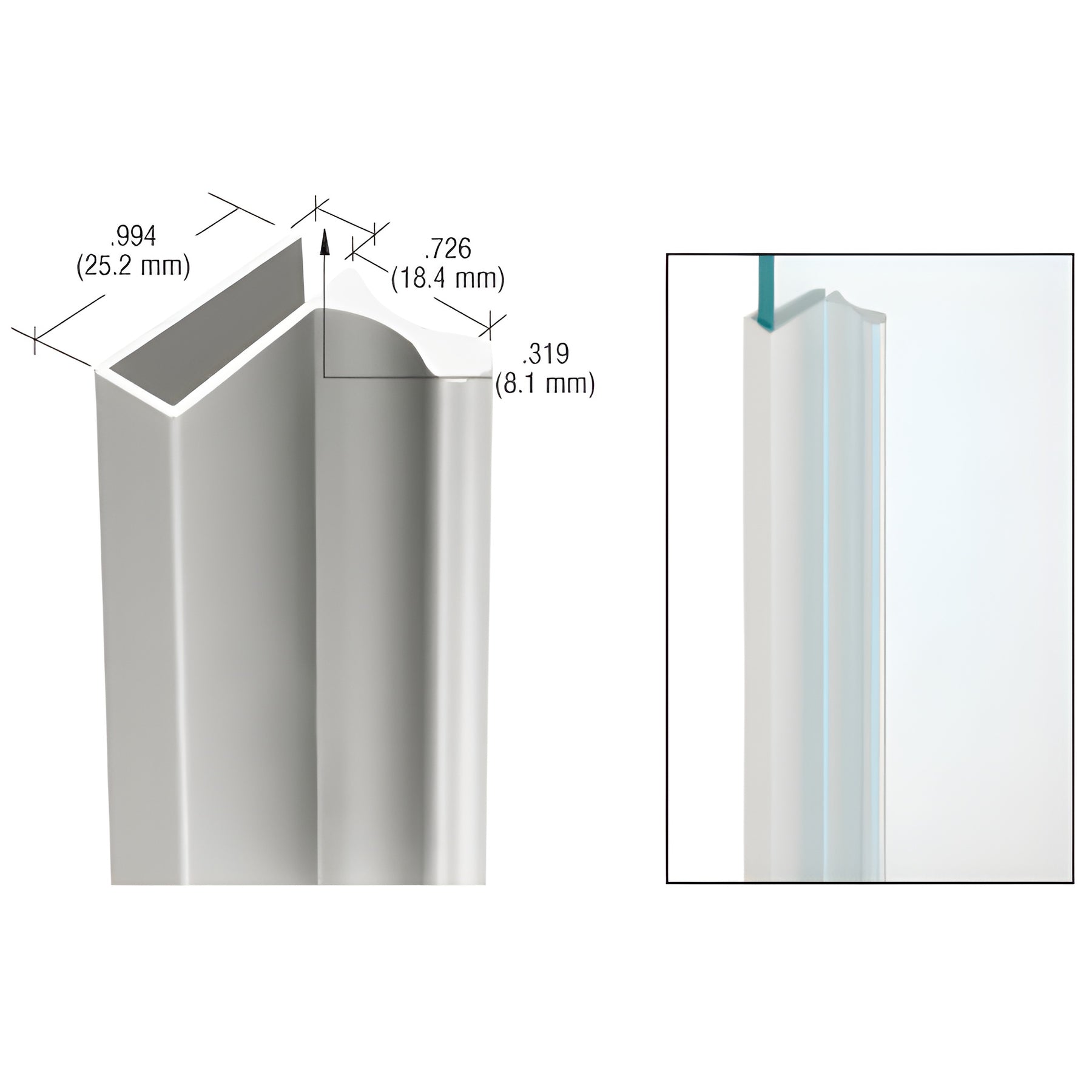 CRL Satin Anodized Extruded Aluminum for Showcase Finger Pull with 1" Lip