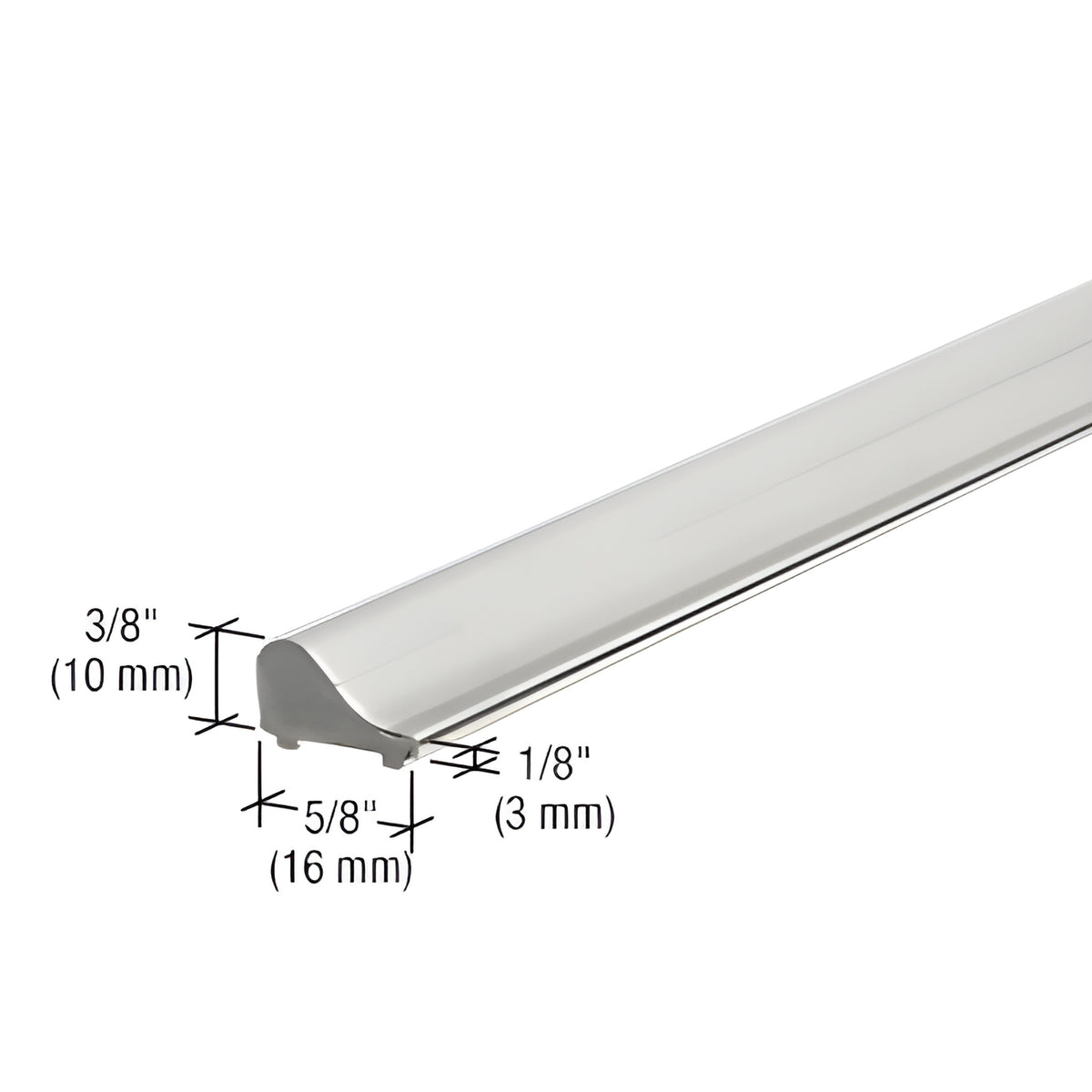CRL Satin Anodized Frameless Shower Door Tapered Threshold