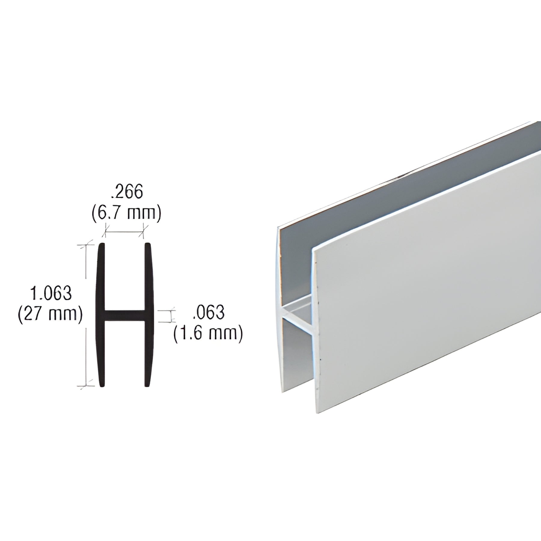 CRL Satin Anodized H14 H-Bar Channel