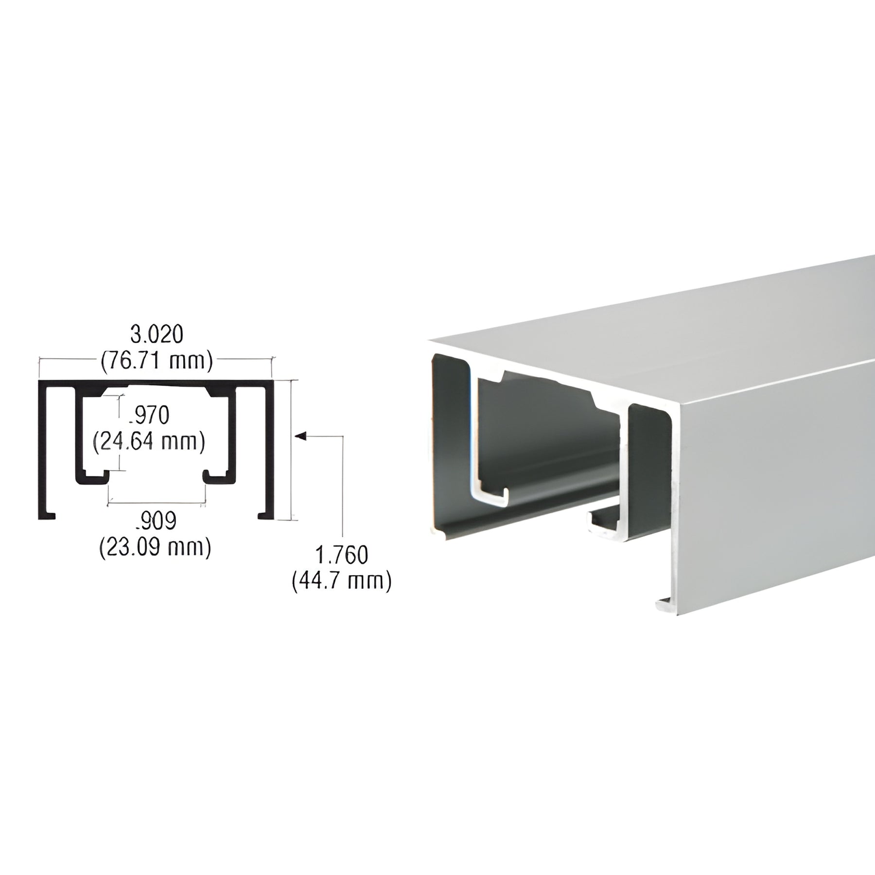 CRL Satin Anodized Overhead Track Extrusion