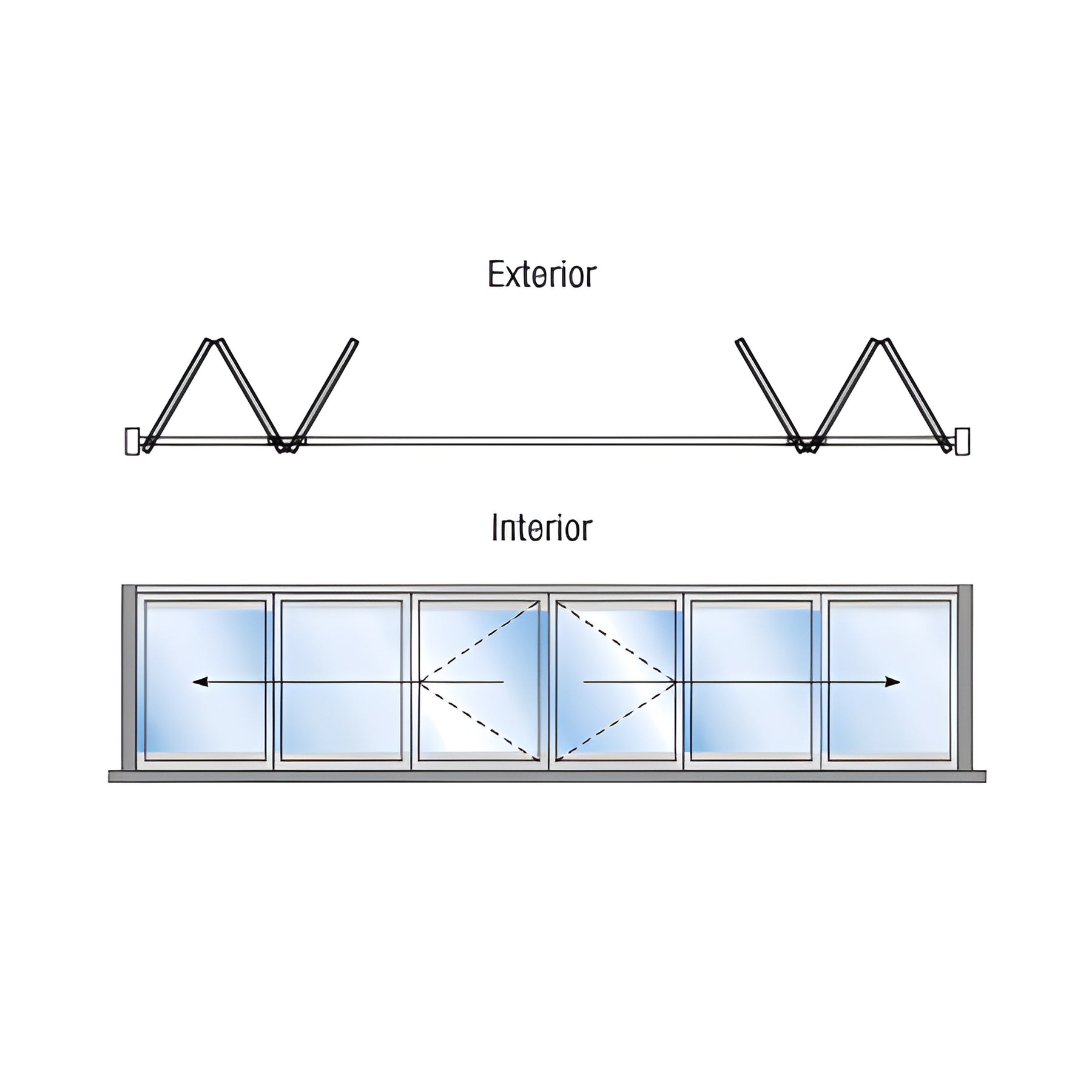 CRL Satin Anodized Palisades S90 3+3 Bi-Fold Bi-Part Exterior Swing with Raised Sill and Exterior Lever Lock