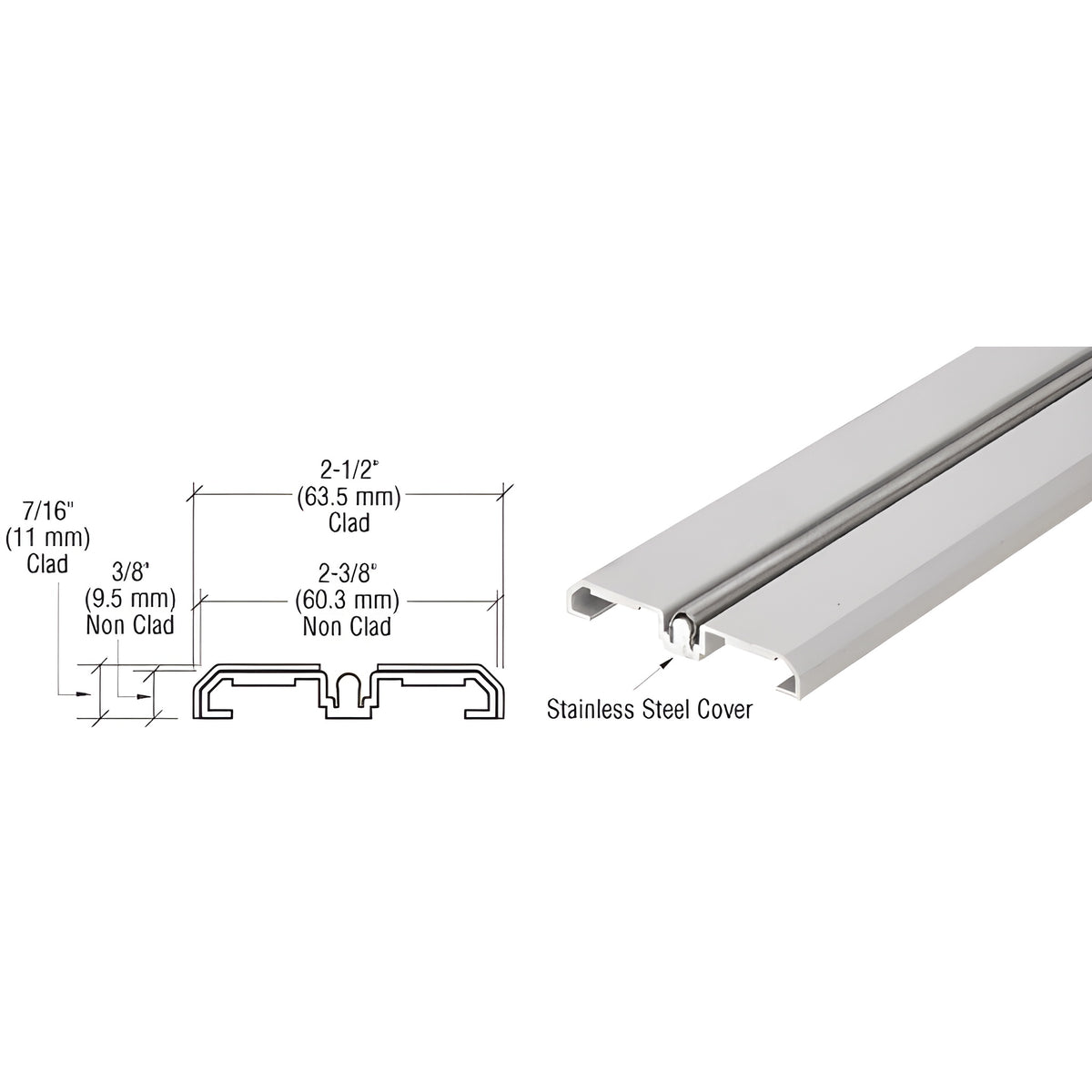 CRL Satin Anodized Sliding Door Bottom Rolling Track