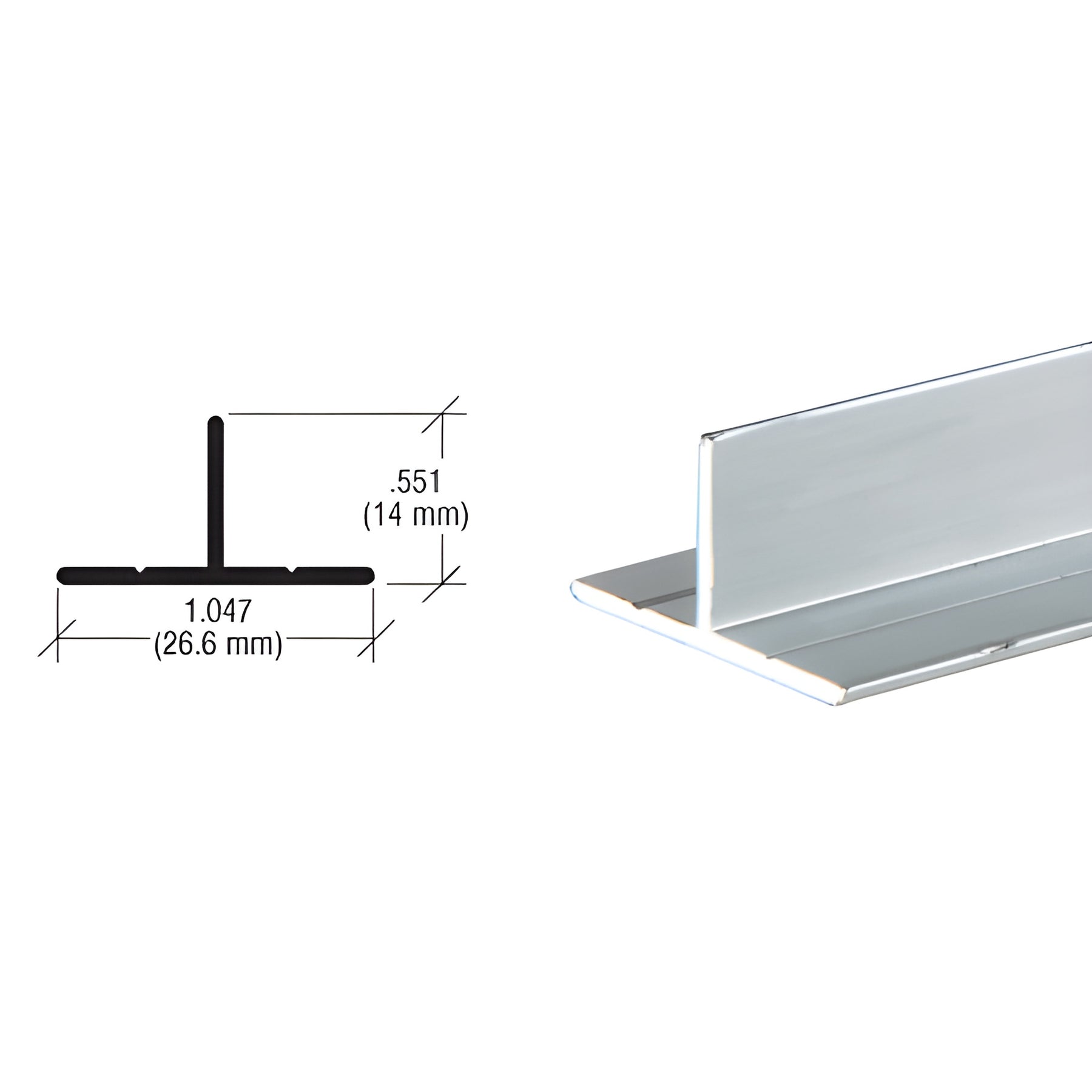 CRL Satin Anodized T-Bar Aluminum Channel