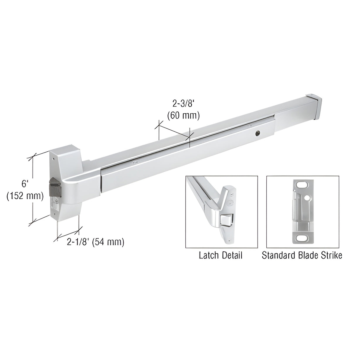 CRL Satin Anodized Touch Bar Rim Panic Exit Device