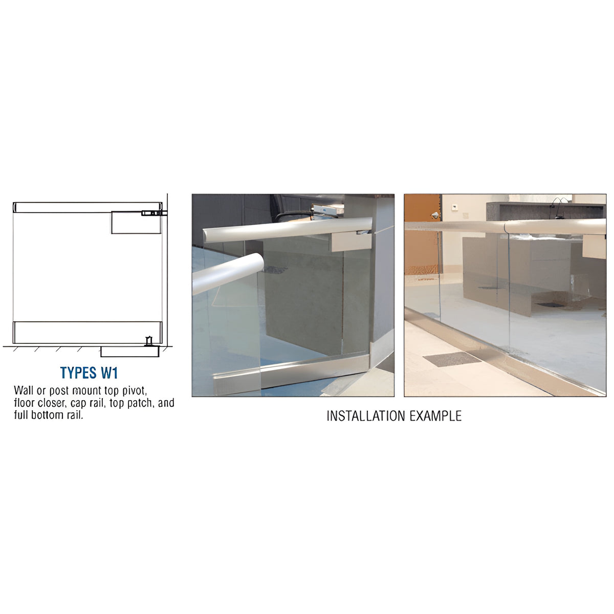 CRL Satin Anodized W1 Series Gate Wide Rail With 2.5" Cap