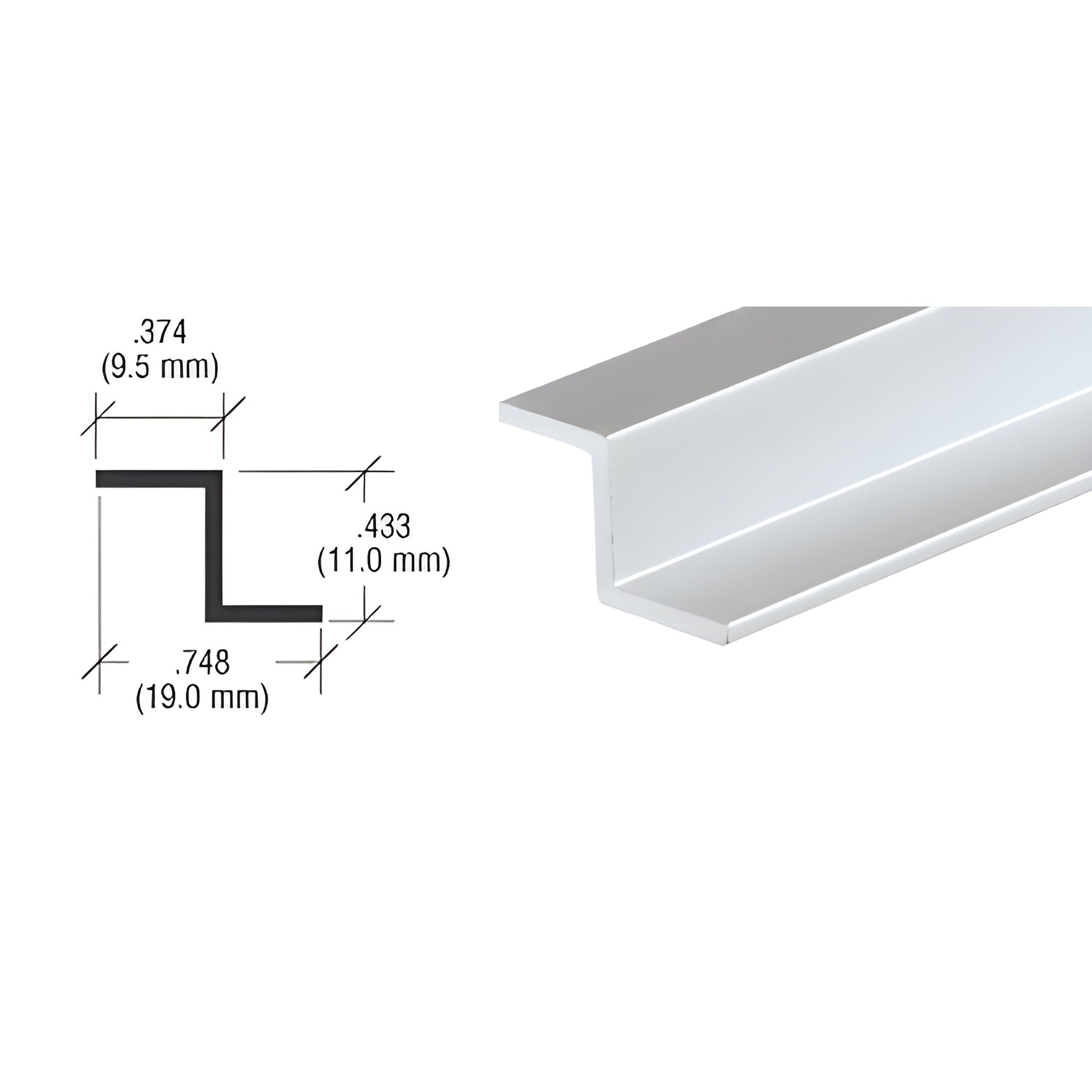 CRL Satin Anodized Z-Bar Aluminum Channel