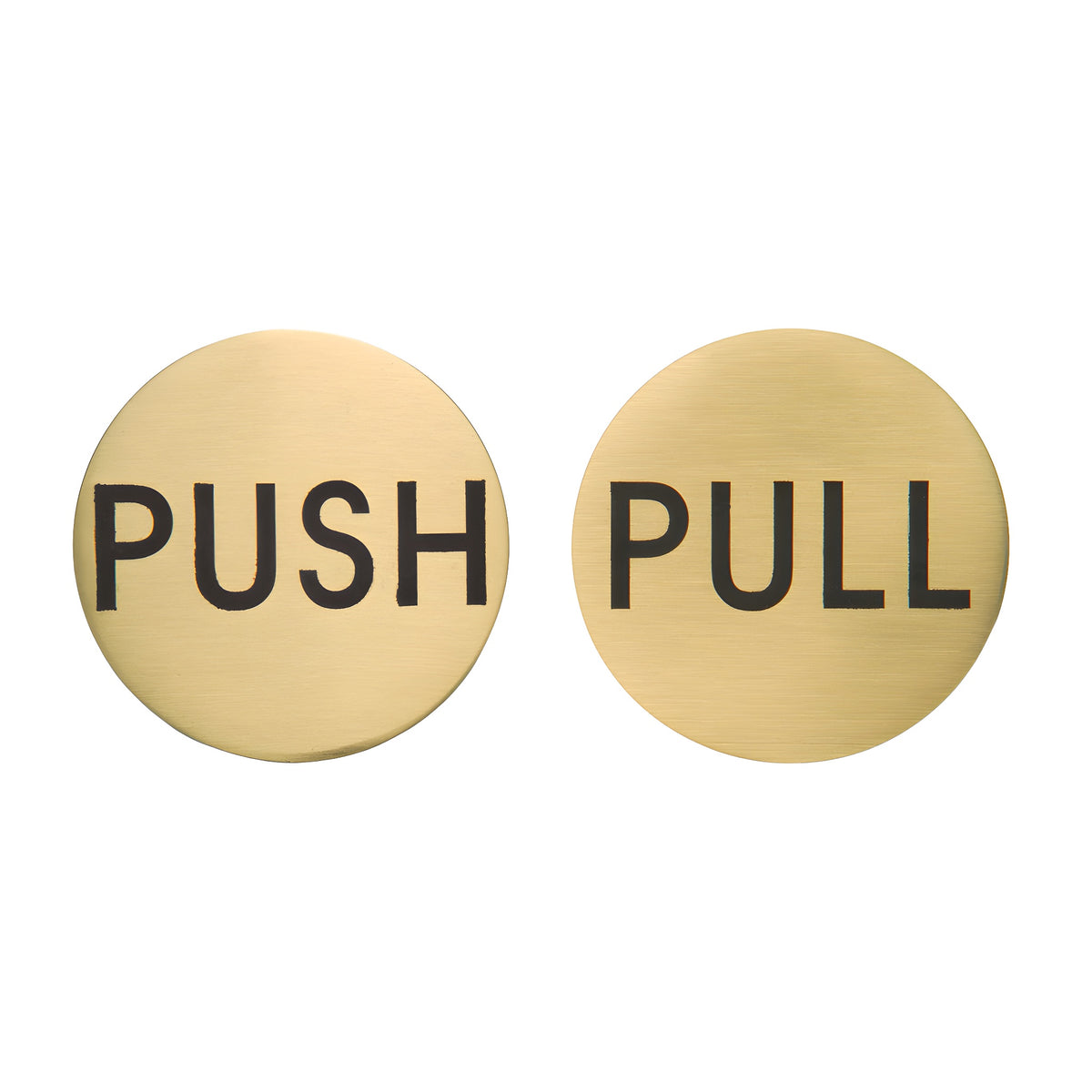 CRL Satin Brass 2" Round Push/Pull Set - Etched Brass
