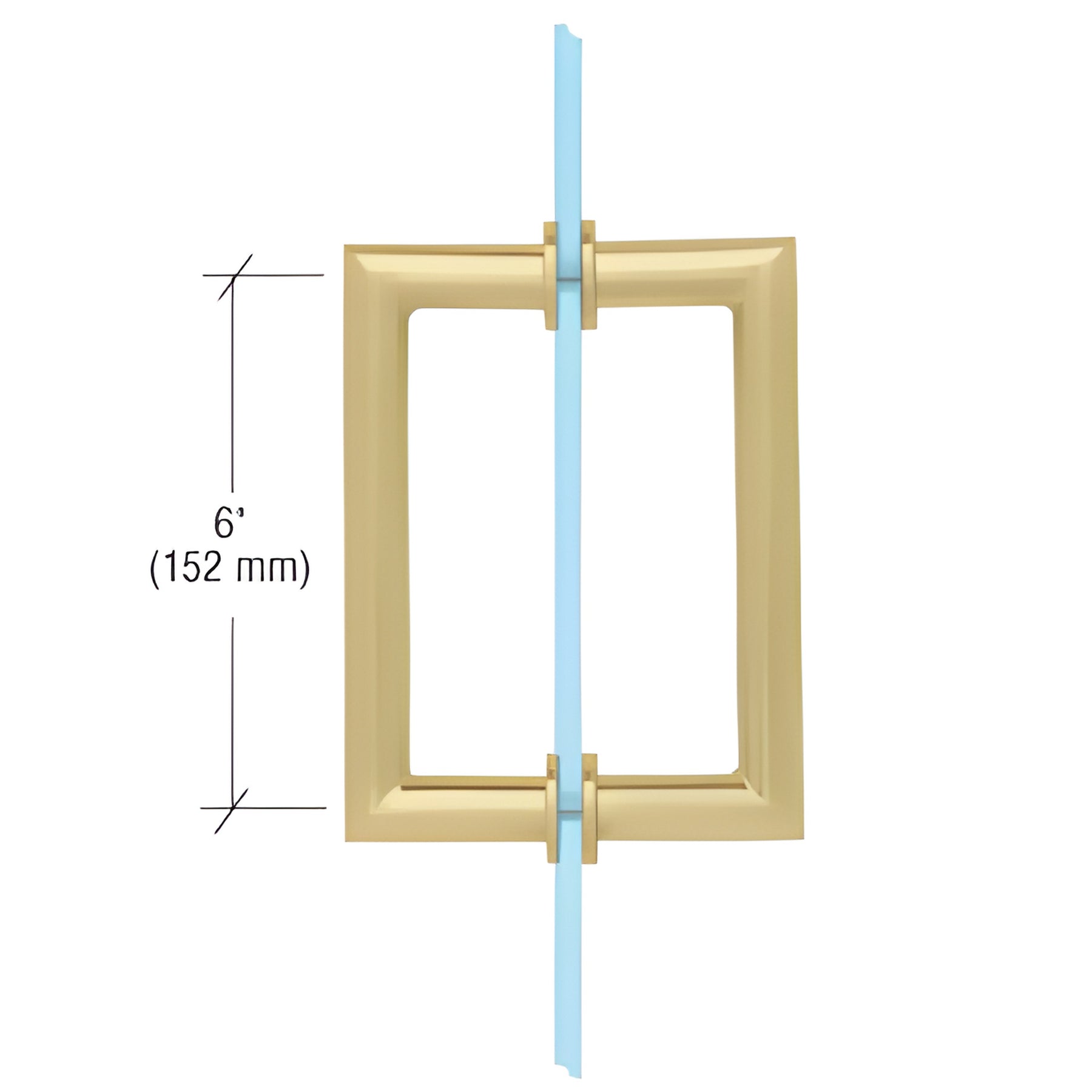 CRL Satin Brass 6" MT Series Round Tubing Mitered Corner Back-to-Back Pull Handle