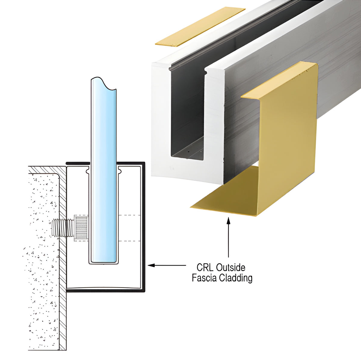 CRL Satin Brass Outside Fascia Cladding 120" Long - B5S Series