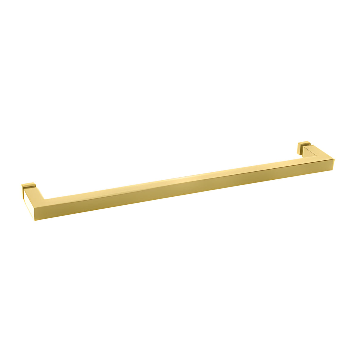 CRL Satin Brass "SQ" Series 24" Square Tubing Mitered Corner Single-Sided Towel Bar