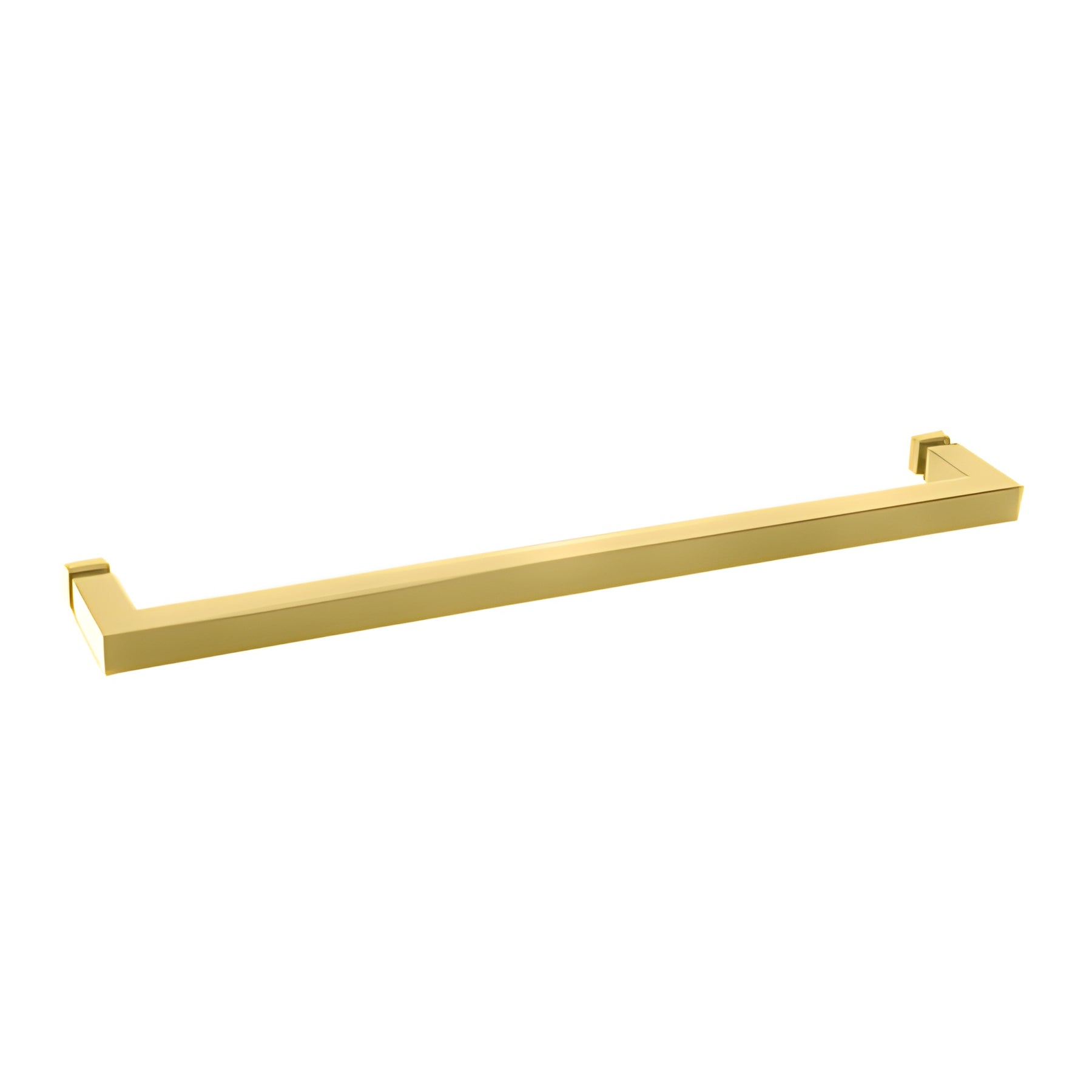 CRL Satin Brass "SQ" Series 24" Square Tubing Mitered Corner Single-Sided Towel Bar