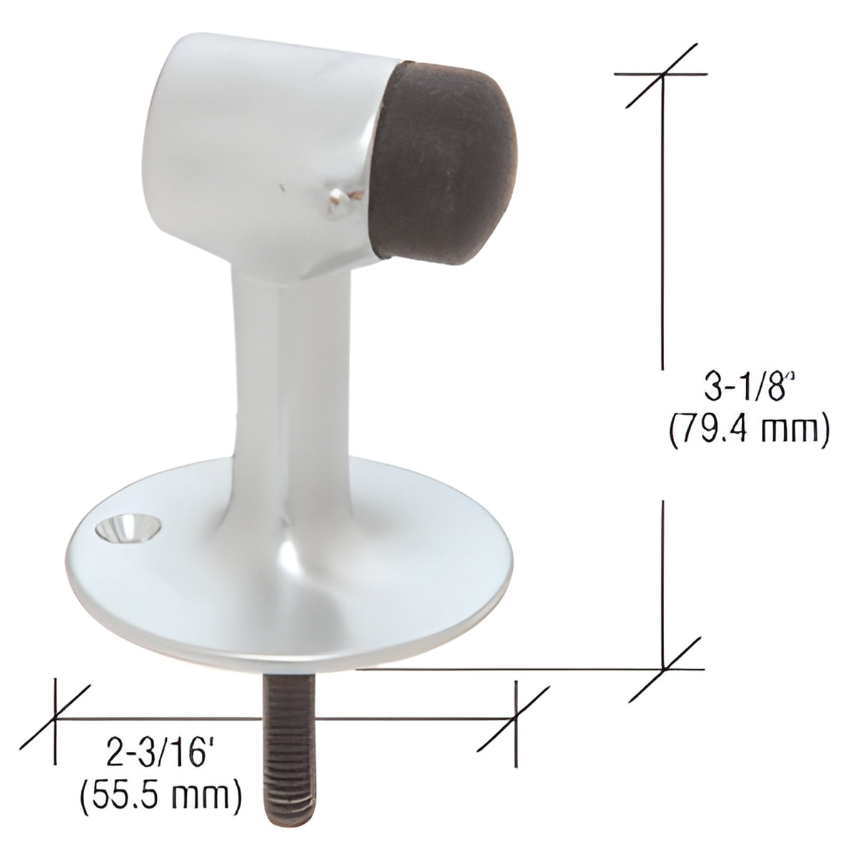 CRL Satin Chrome Floor Mounted Heavy-Duty Door Stop