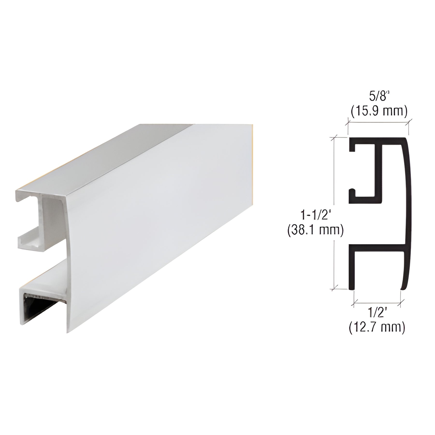 CRL Satin Chrome Rectangular Mirror Frame Extrusion