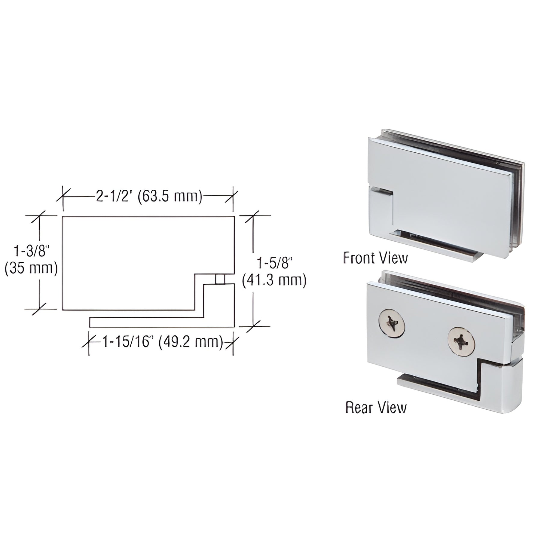 CRL Satin Chrome Surface Mount Cabinet Pivot Hinges