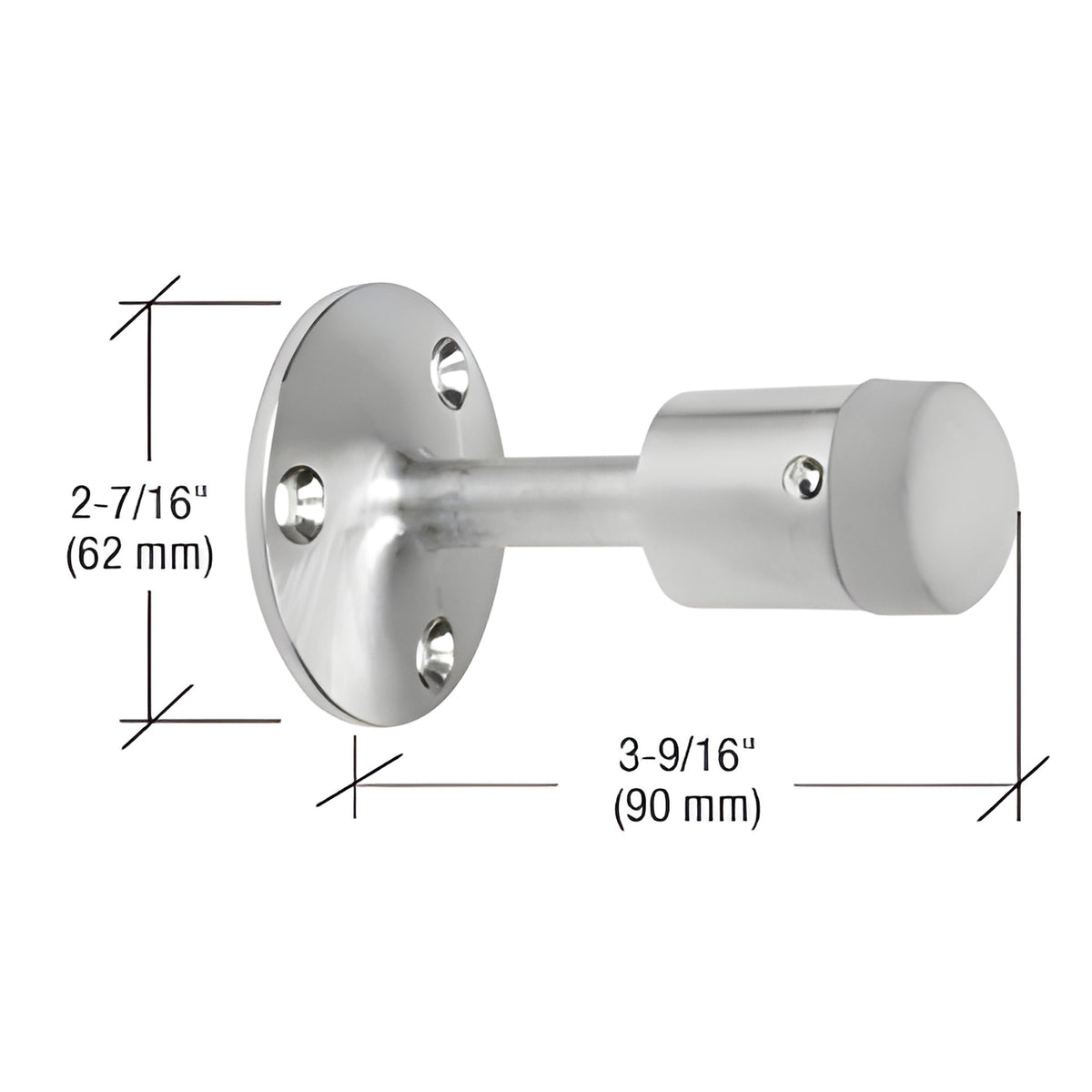 CRL Satin Chrome Wall Mounted Heavy-Duty Door Stop