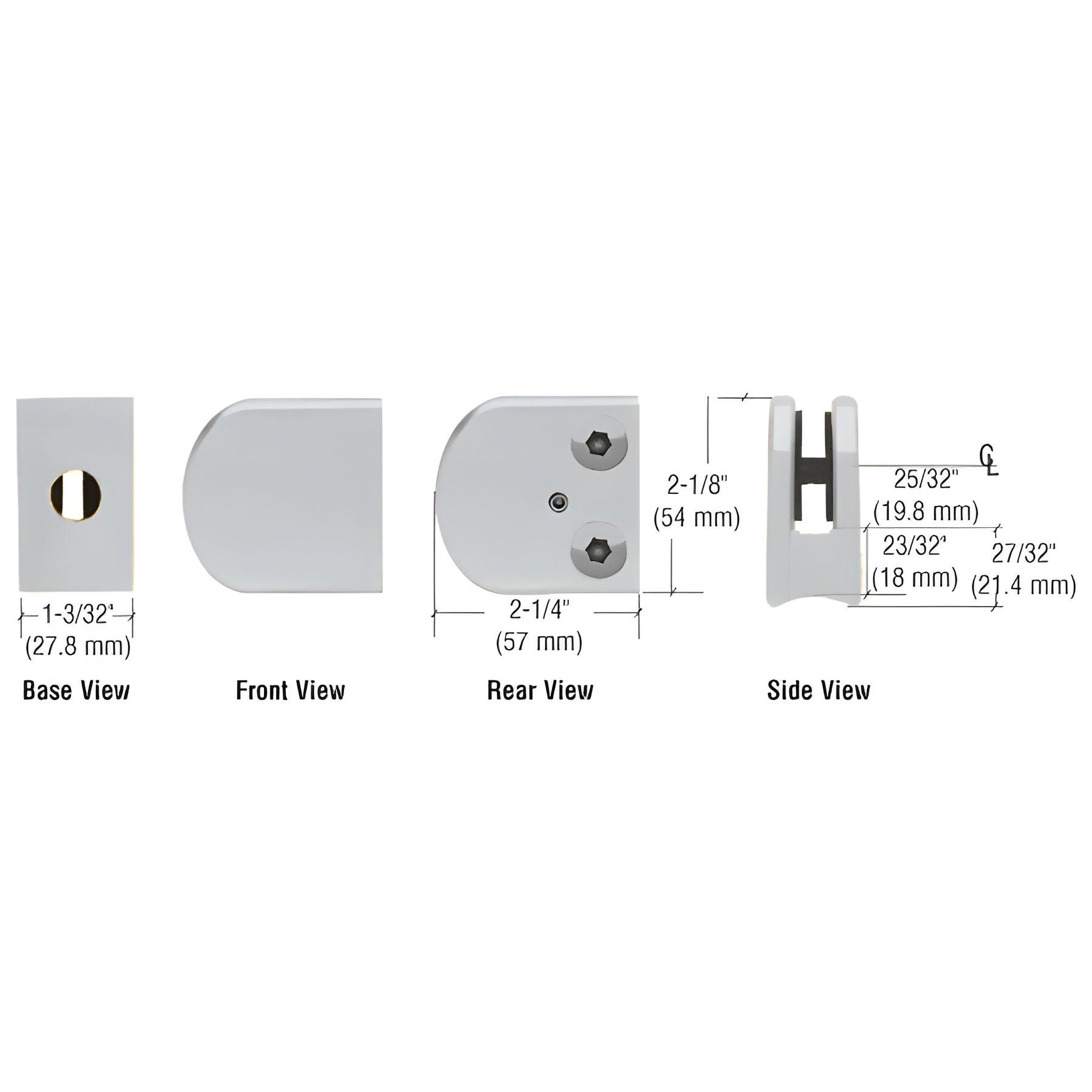 CRL Satin Chrome Z-Series Large Round Clamp for 3/8" Glass