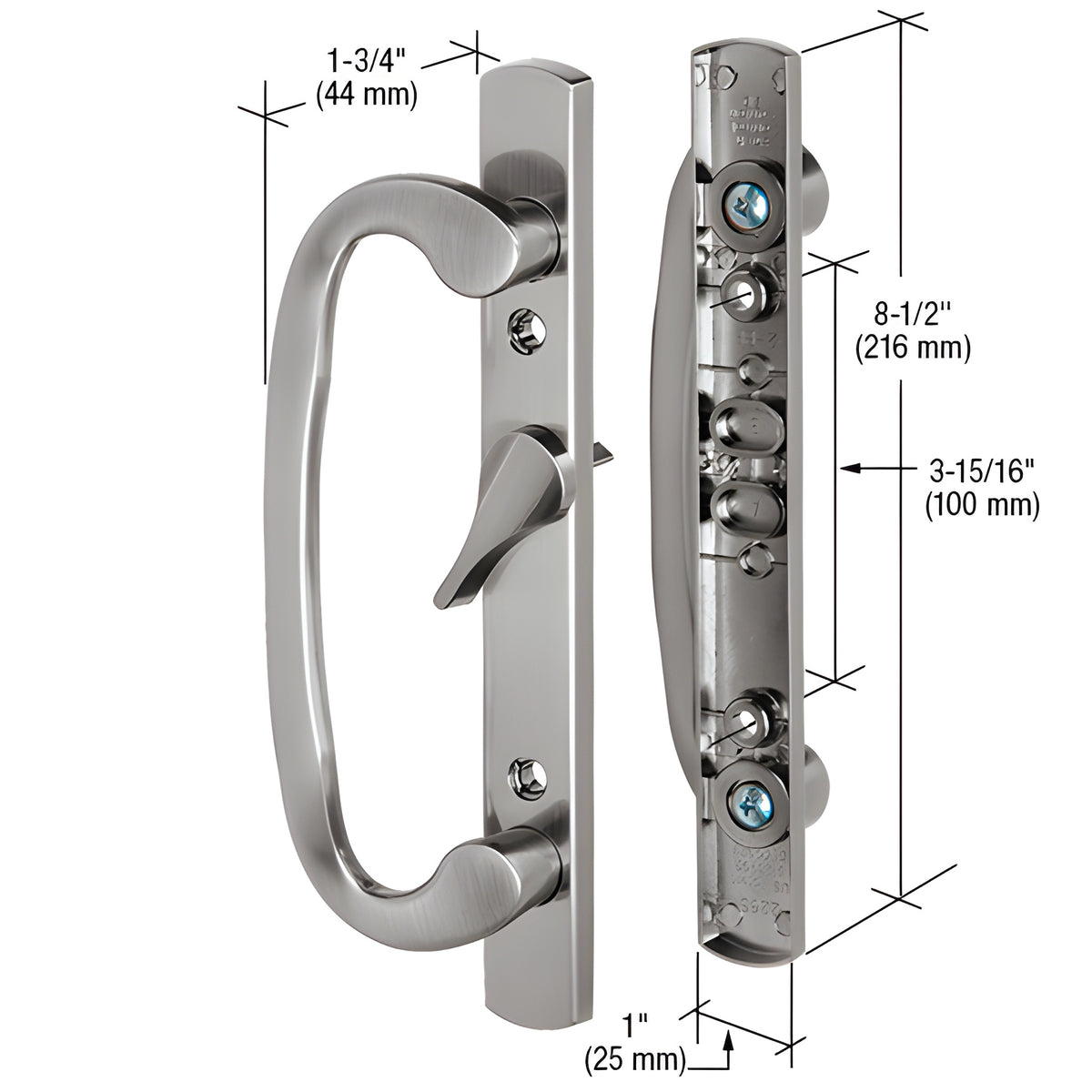 CRL Satin Nickel 8-1/2" Mortise - Style Handle