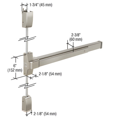 CRL Satin Stainless DL750SV Surface Vertical Rod Panic Exit Device