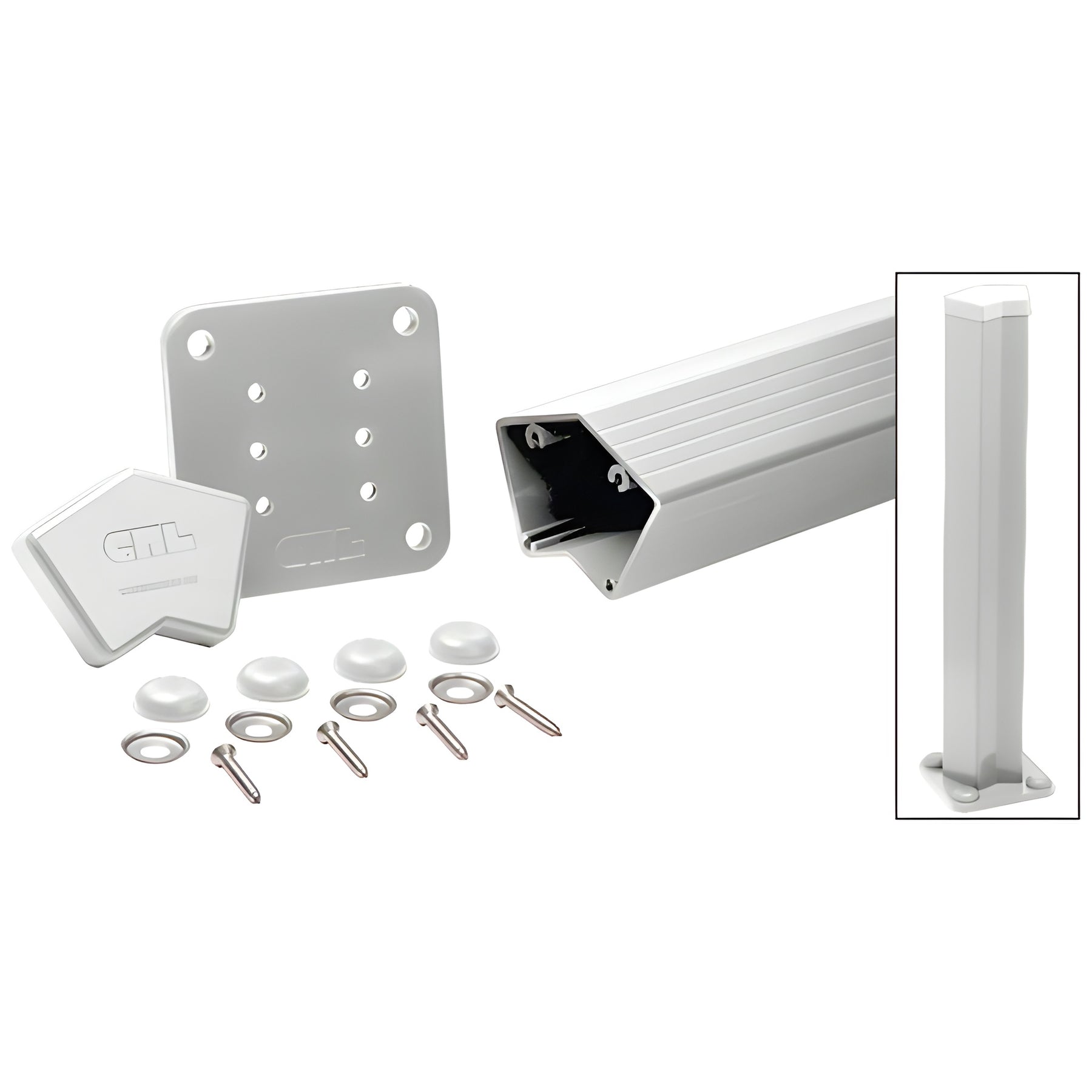 CRL Silver Metallic 100 Series 42" 135º Surface Mount Post Kit