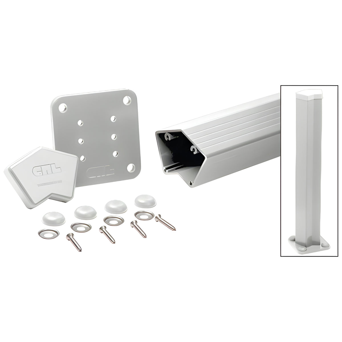 CRL Silver Metallic 100 Series 48" 135º Surface Mount Post Kit