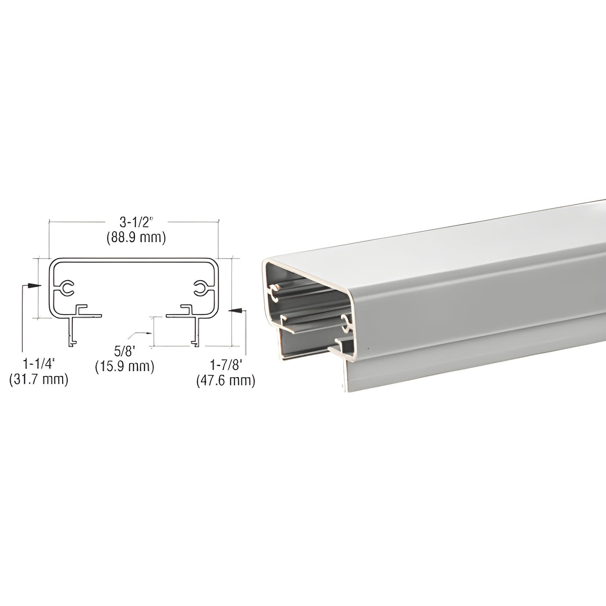CRL Silver Metallic 200 Series 241" Long Top Rail