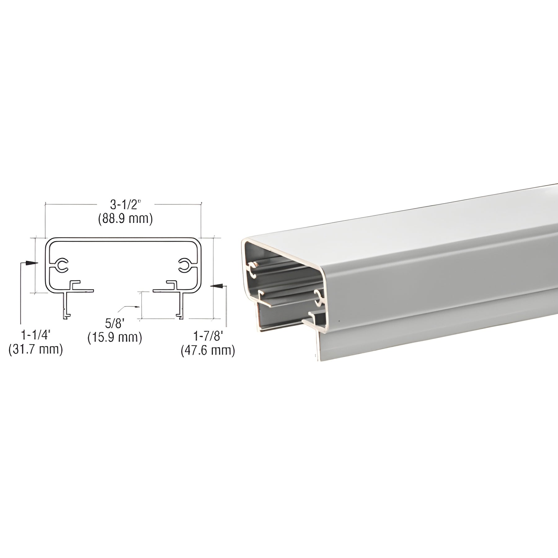 CRL Silver Metallic 200 Series 241" Long Top Rail
