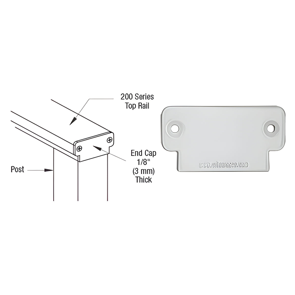 CRL Silver Metallic 200 Series Decorative End Cap