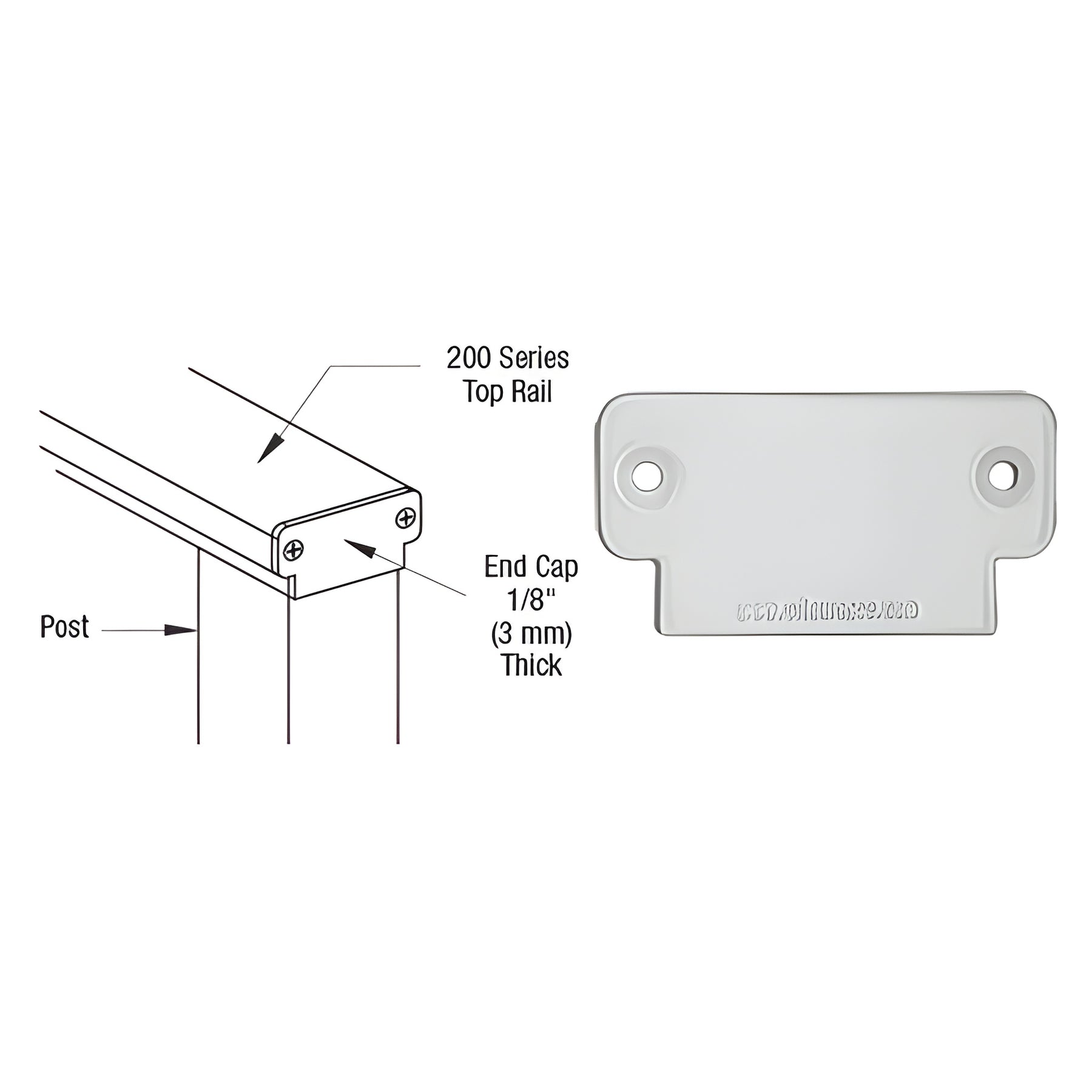 CRL Silver Metallic 200 Series Decorative End Cap