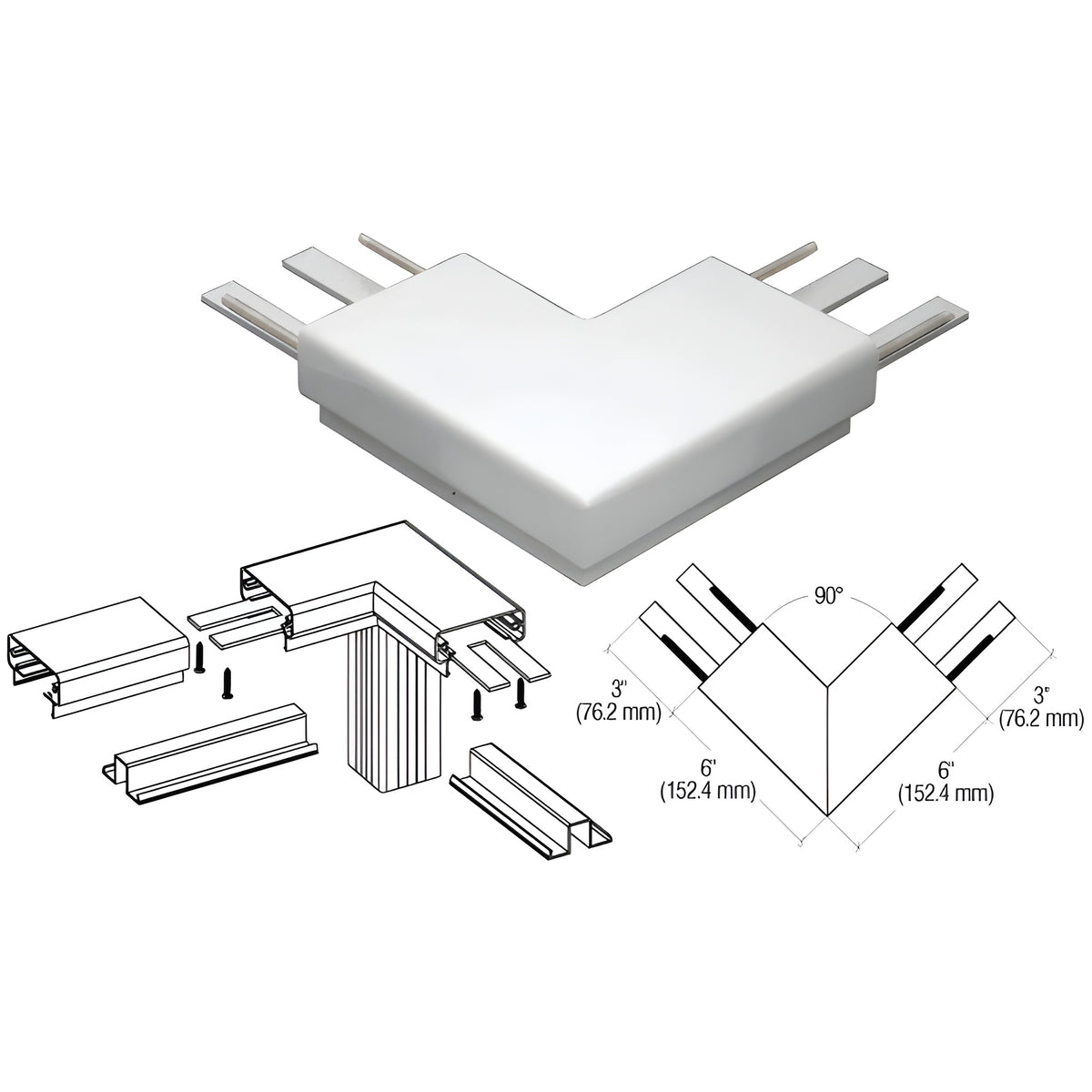 CRL Silver Metallic 200 Series Top Cap 90º Corner