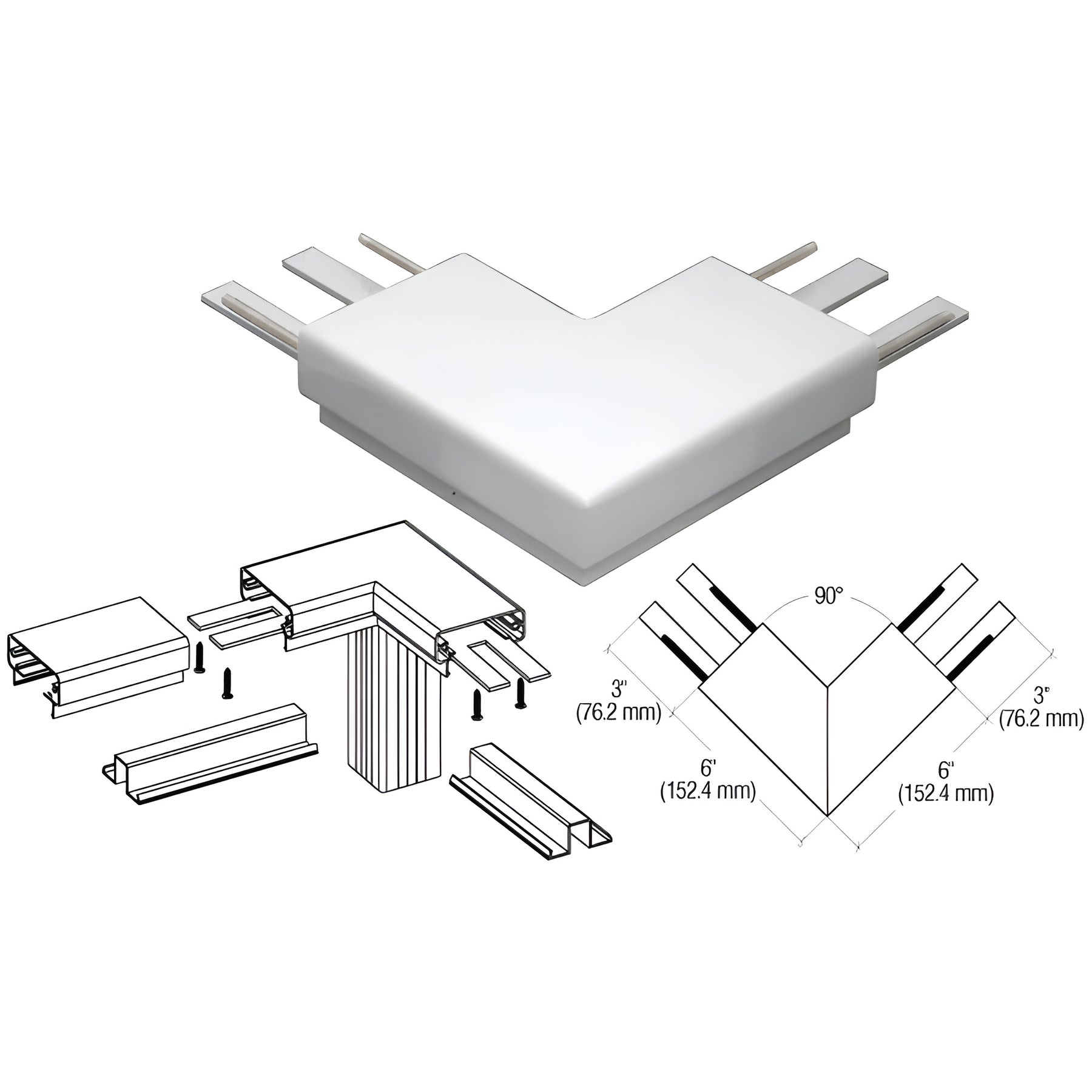 CRL Silver Metallic 200 Series Top Cap 90º Corner