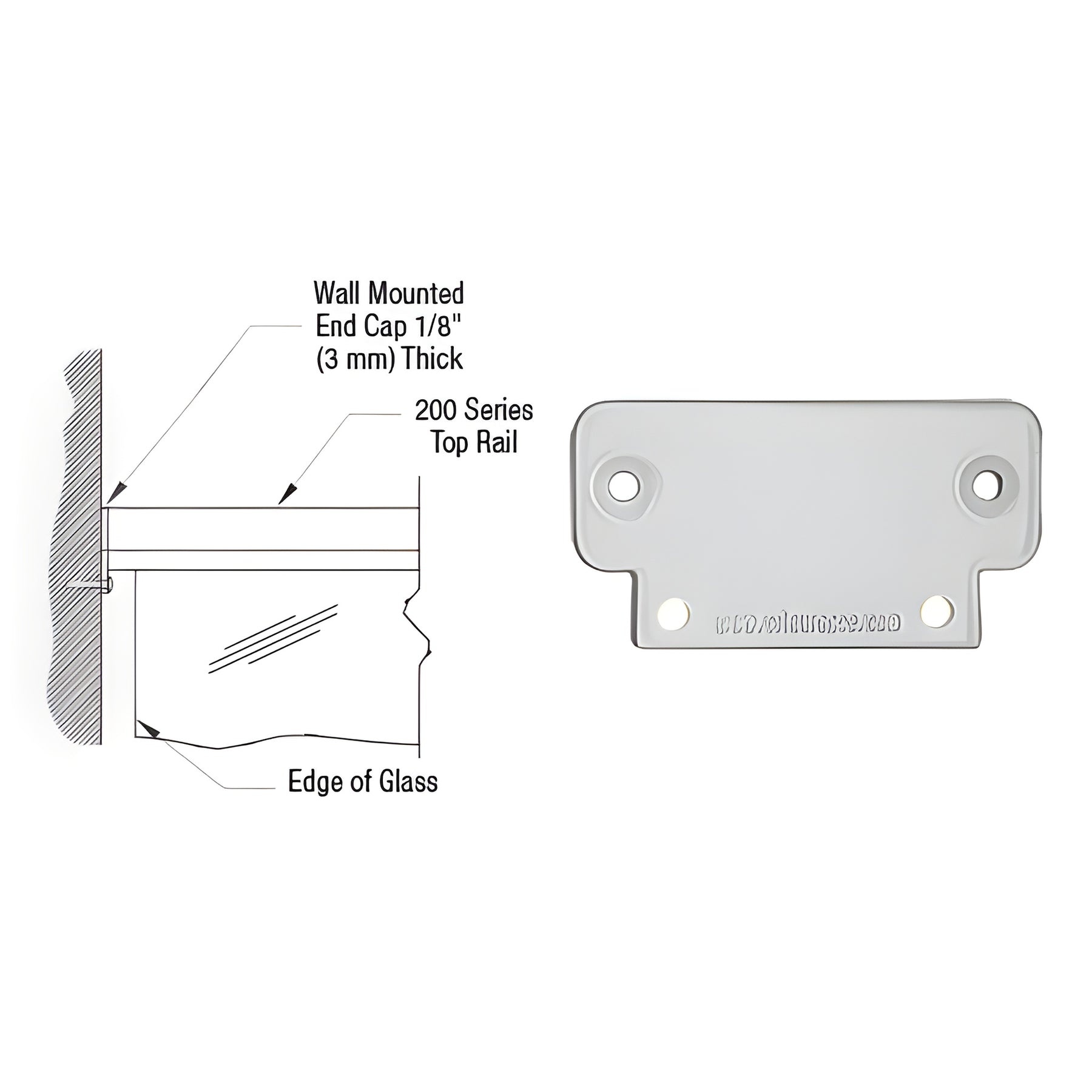 CRL Silver Metallic 200 Series Wall Mount End Cap