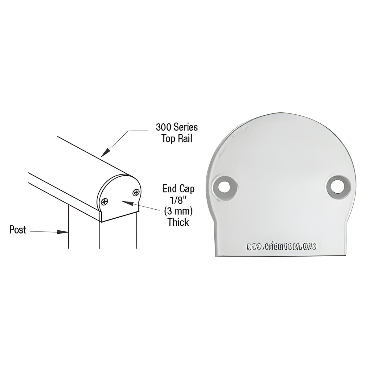 CRL Silver Metallic 300 Series Decorative End Cap