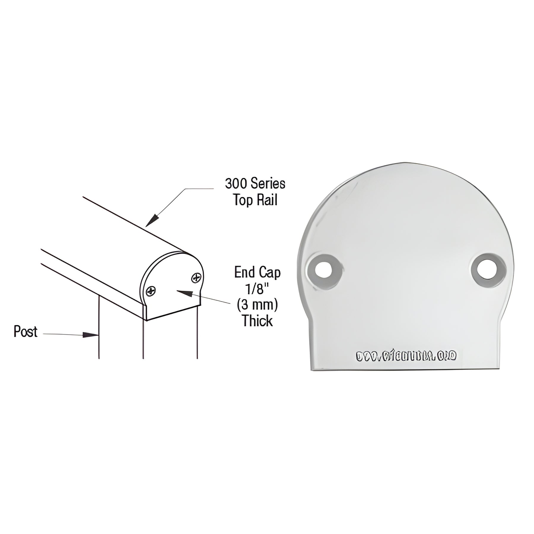 CRL Silver Metallic 300 Series Decorative End Cap