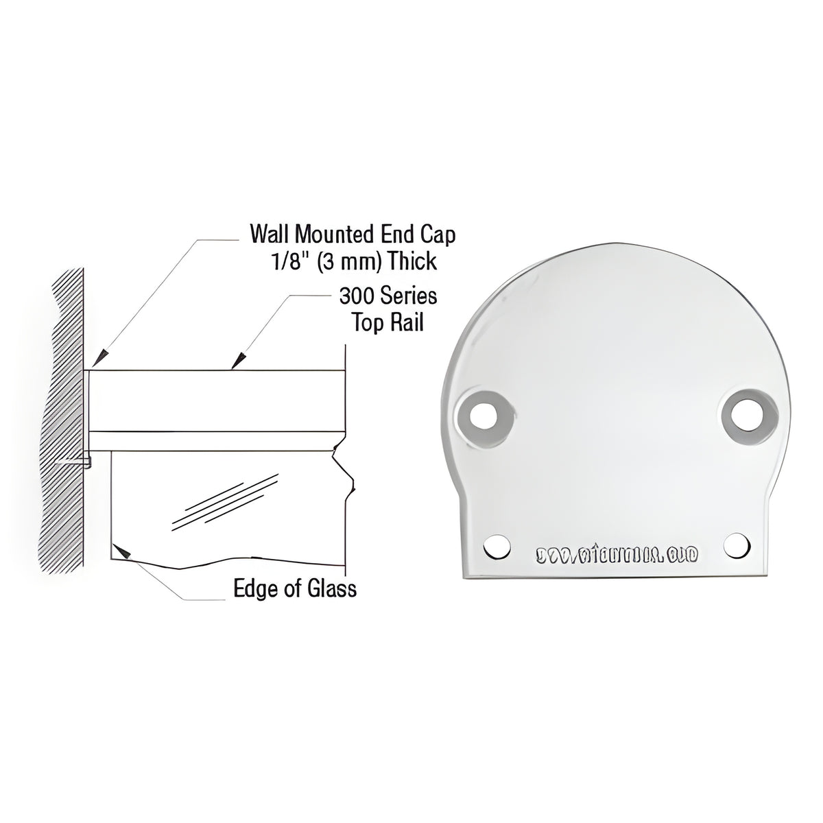 CRL Silver Metallic 300 Series Wall Mount End Cap