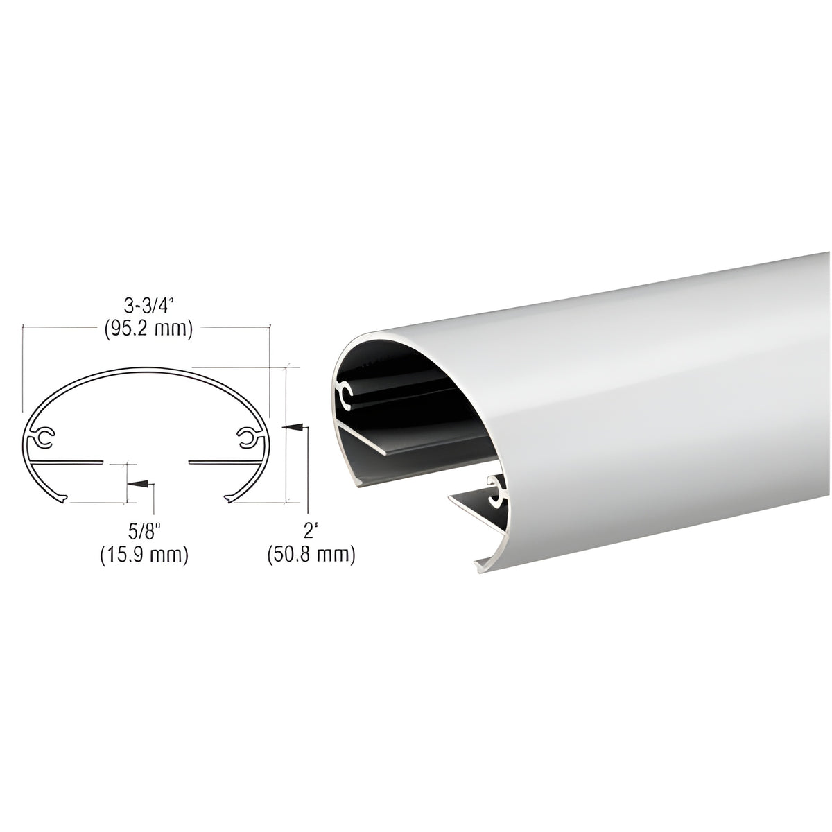 CRL Silver Metallic 350X Series 241" Top Rail