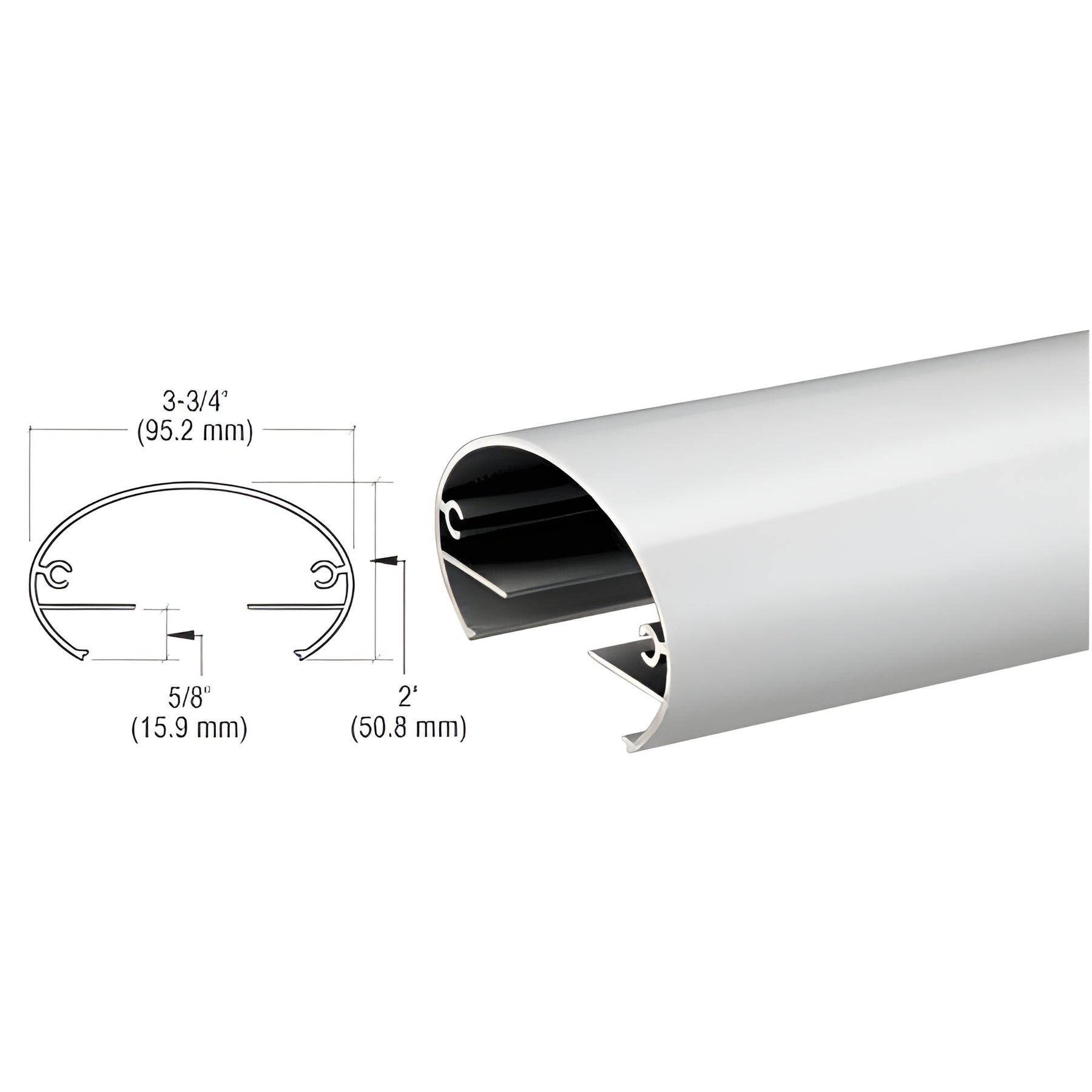 CRL Silver Metallic 350X Series 241" Top Rail