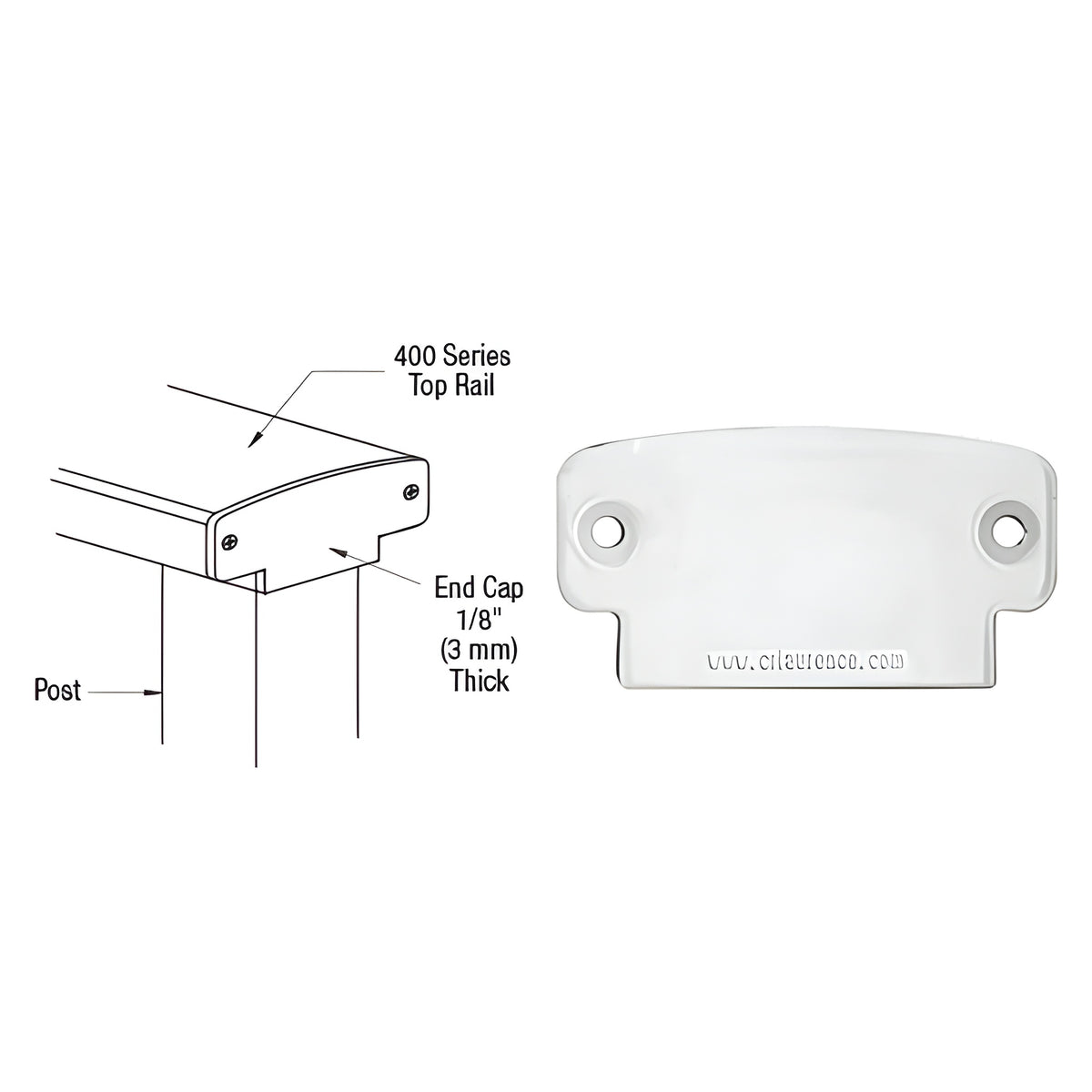 CRL Silver Metallic 400 Series Decorative End Cap