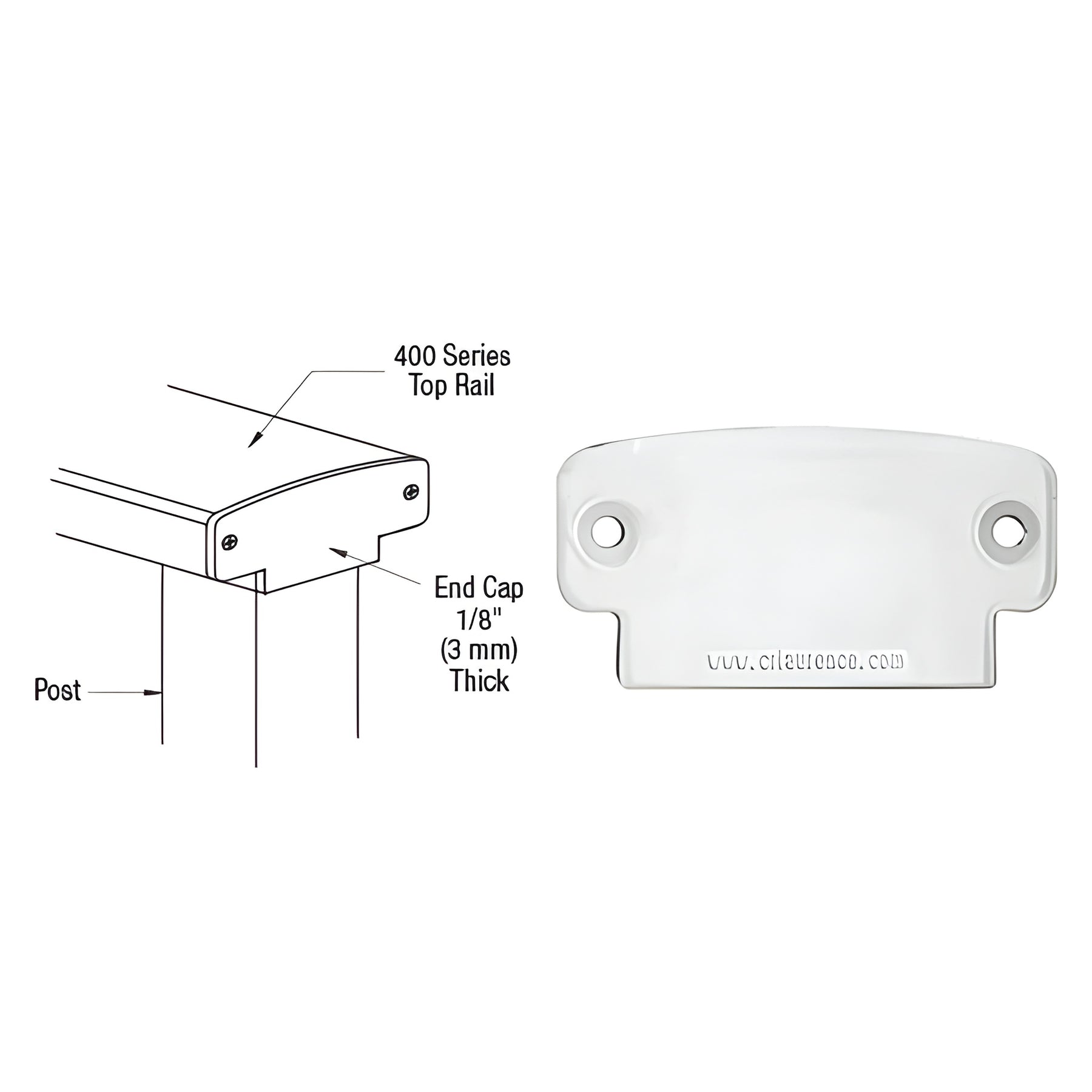 CRL Silver Metallic 400 Series Decorative End Cap