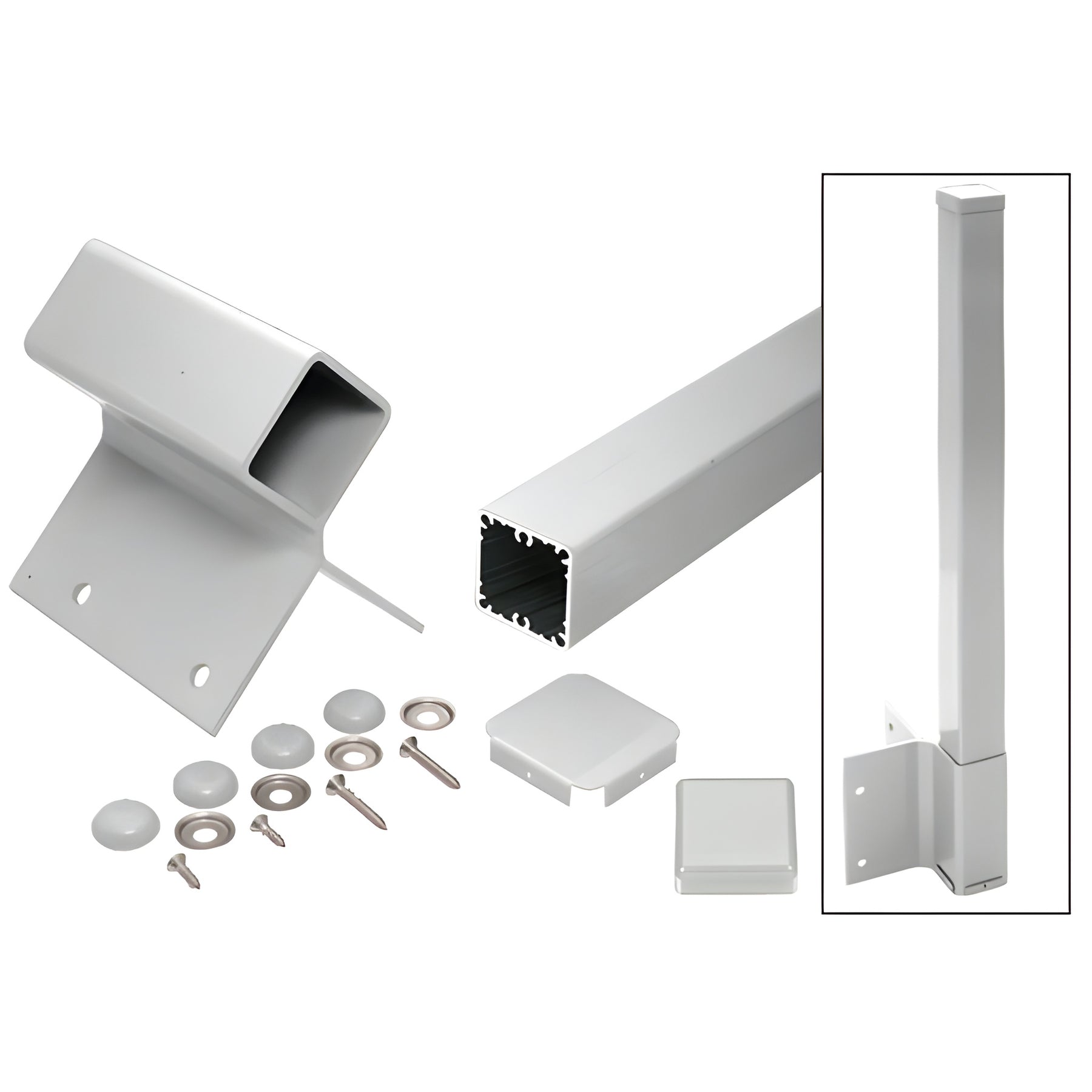 CRL Silver Metallic 42" 100 Series 90º Fascia Mount Post Kit