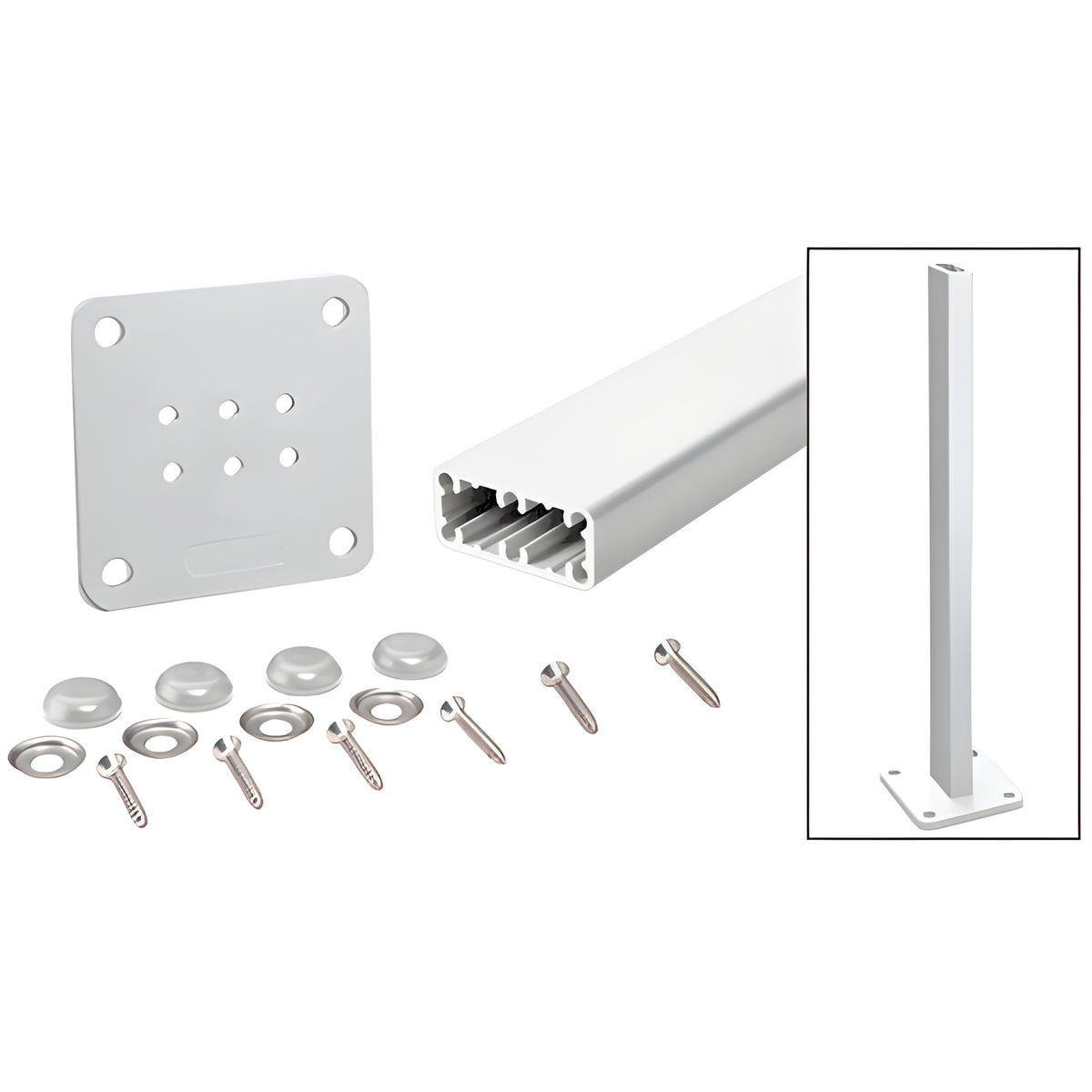 CRL Silver Metallic Trim-Line 36" Surface Mount Post Kit