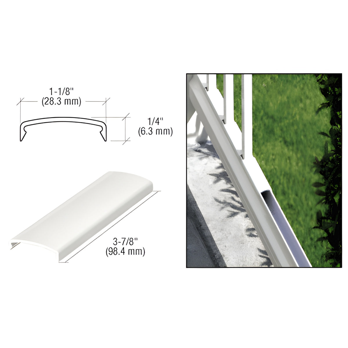 CRL Sky White 100 Series 3-7/8" Picket Spacer