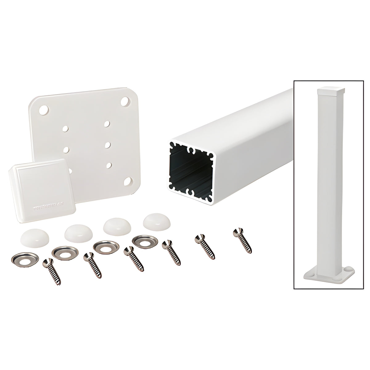 CRL Sky White 100 Series 48" Surface Mount Post Kit