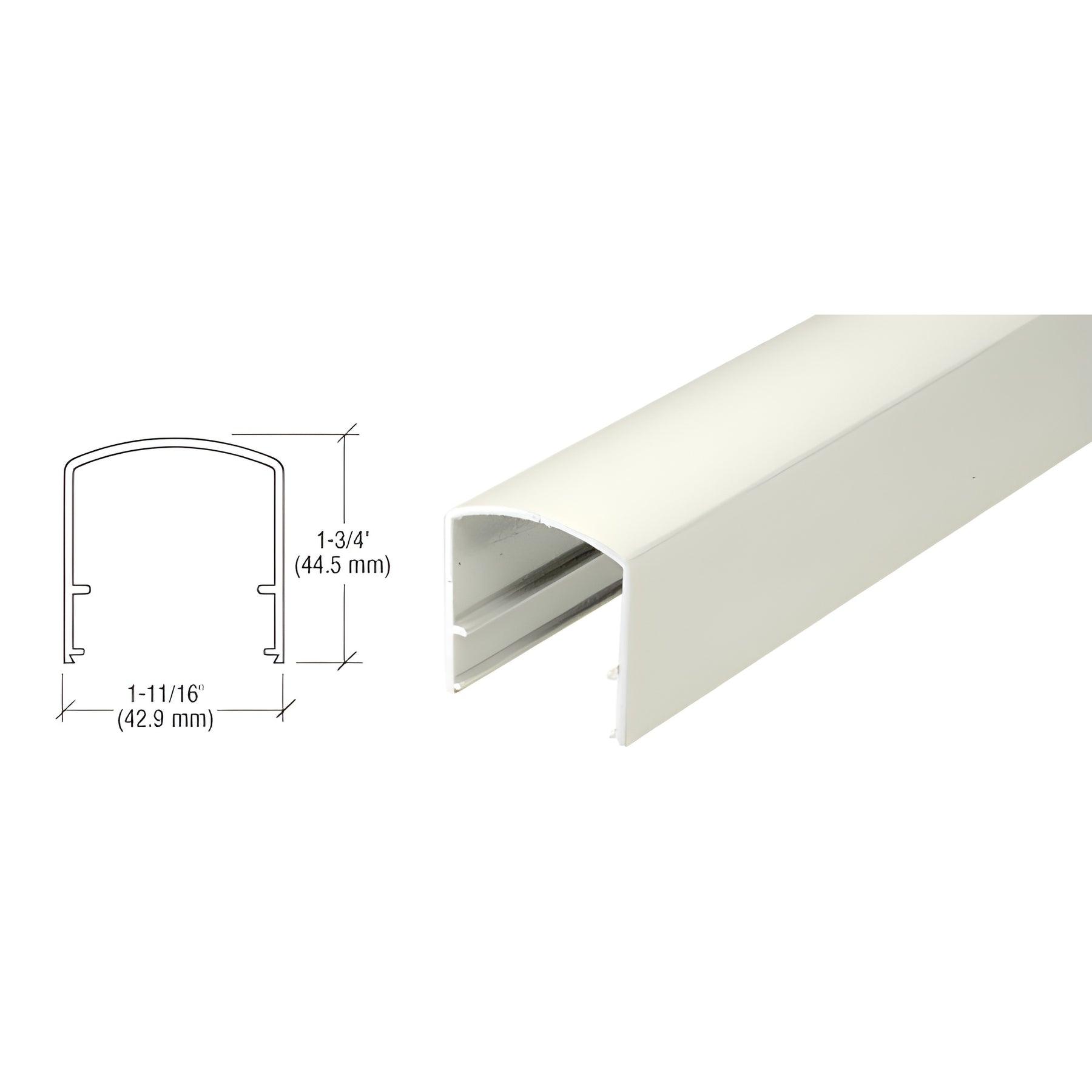 CRL Sky White 200, 300, 350 and 400 Series 241" Long Horizontal Mid-Rail