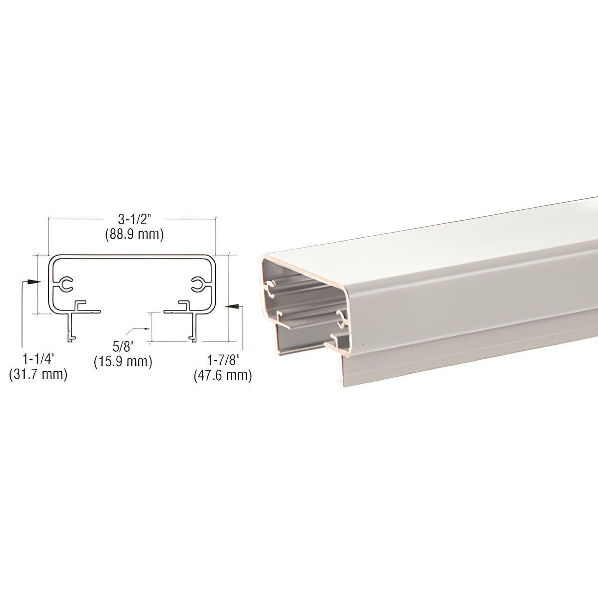 CRL Sky White 200 Series 241" Long Top Rail