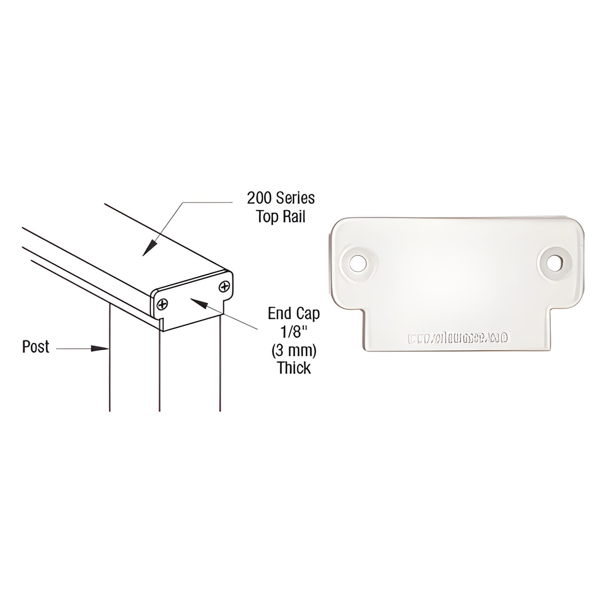 CRL Sky White 200 Series Decorative End Cap