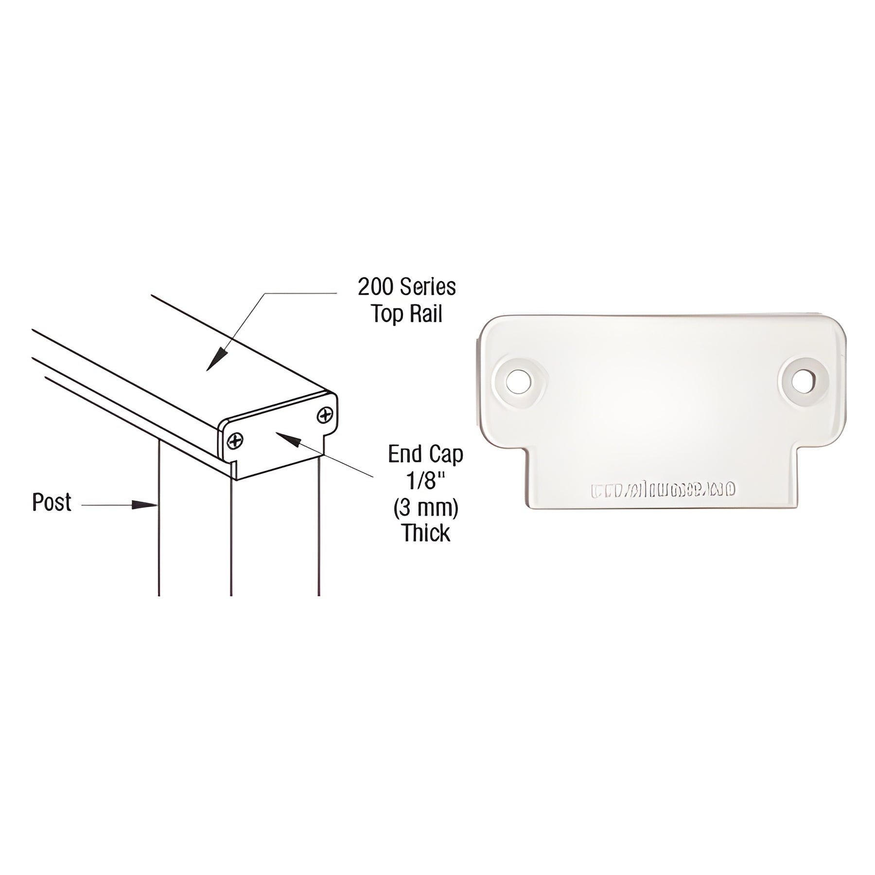 CRL Sky White 200 Series Decorative End Cap