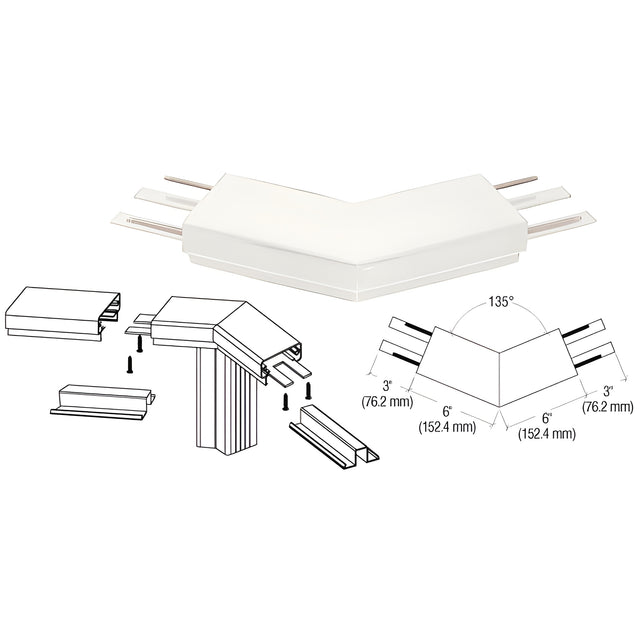 CRL Sky White 200 Series Top Cap 135º Corner