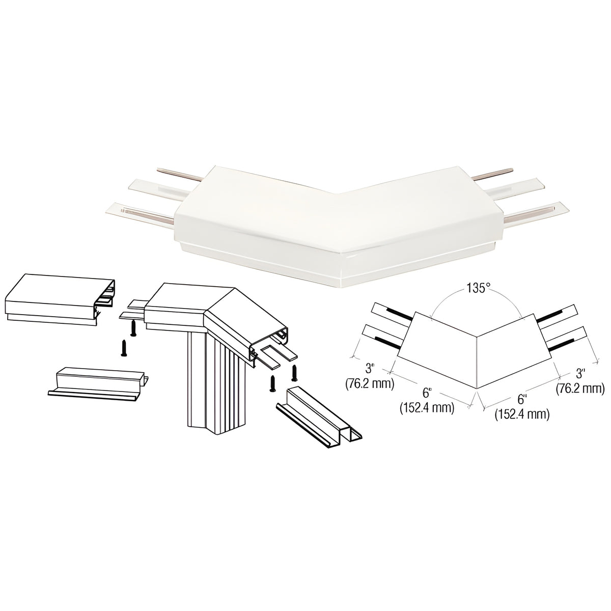 CRL Sky White 200 Series Top Cap 135º Corner