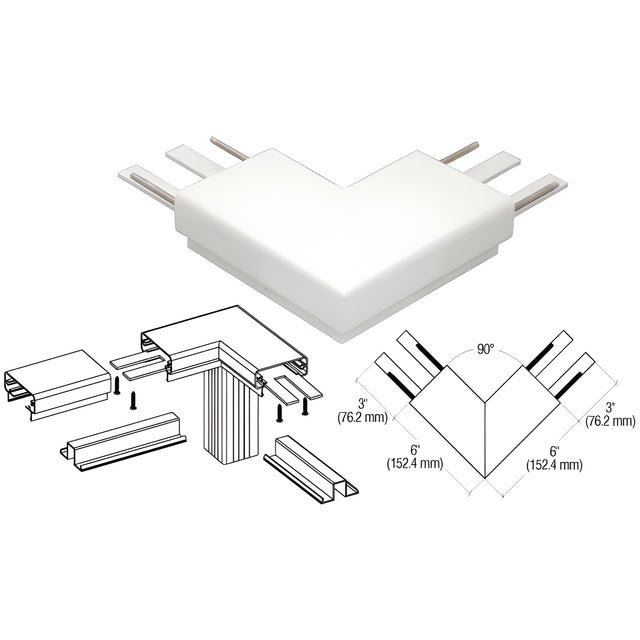 CRL Sky White 200 Series Top Cap 90º Corner